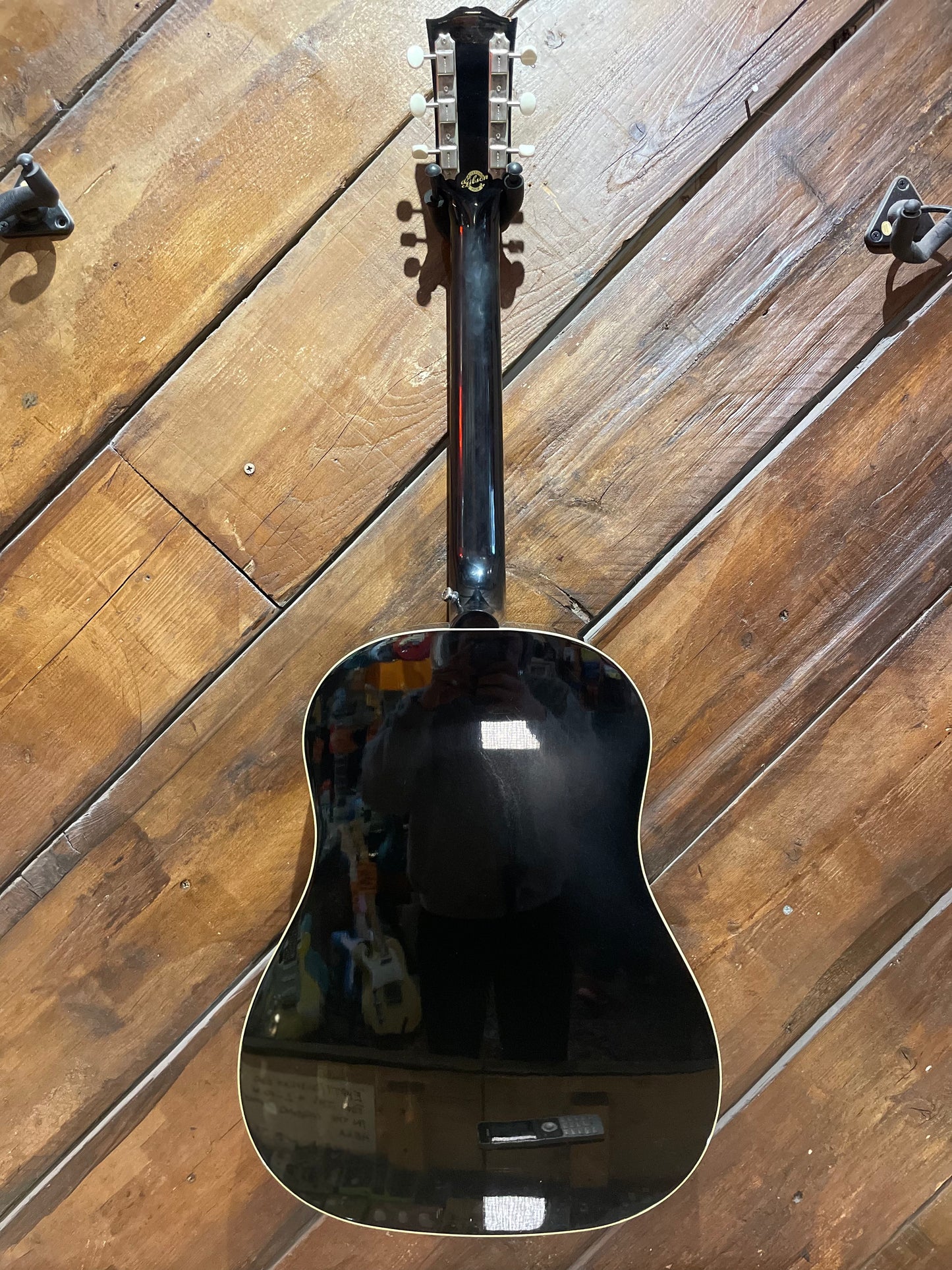 S/H 2009 Gibson Custom Shop J-45 ADJ Sloped Shoulder Dreadnought Acoustic Guitar w/ Pickup, Gloss Black