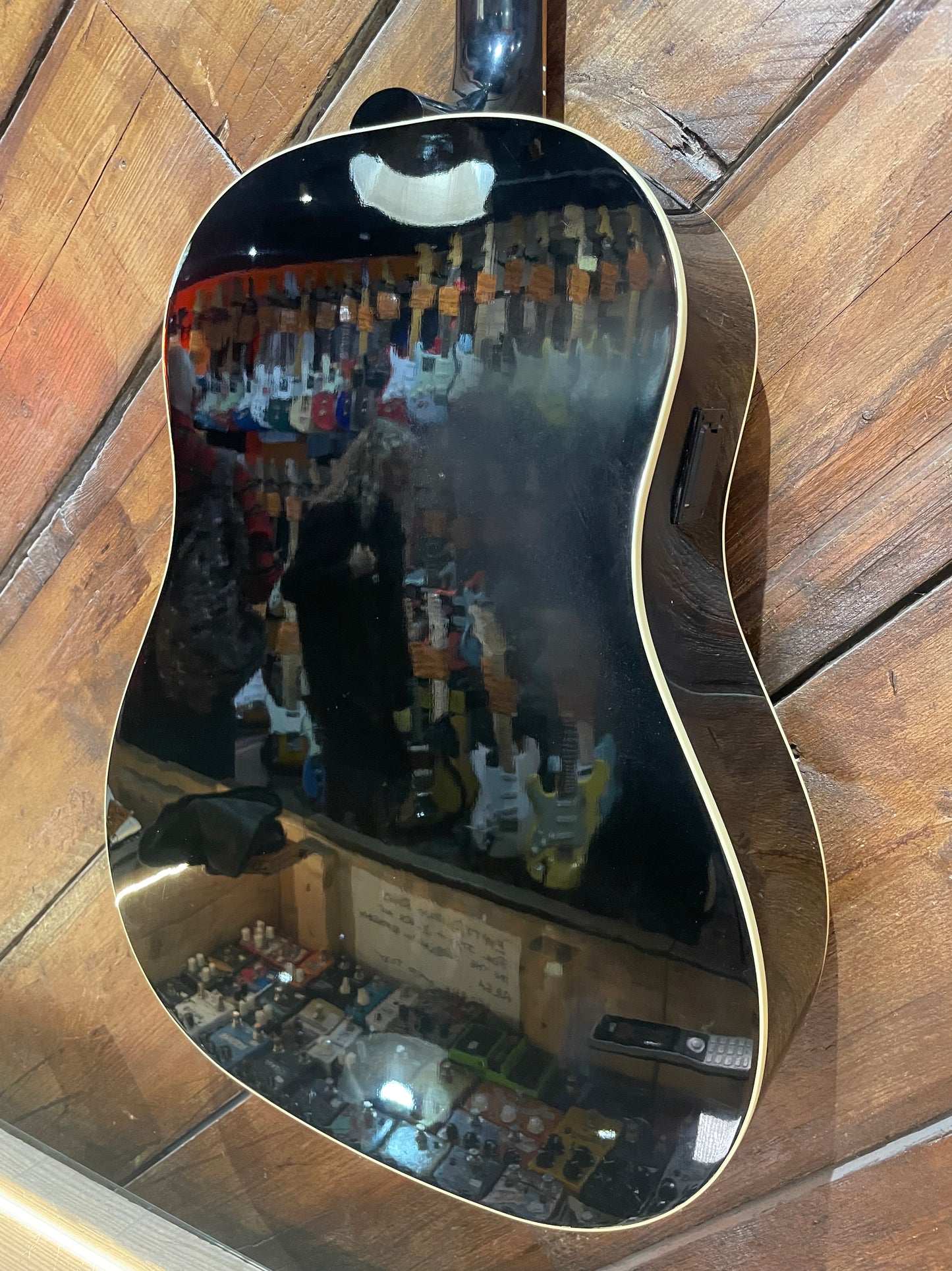 S/H 2009 Gibson Custom Shop J-45 ADJ Sloped Shoulder Dreadnought Acoustic Guitar w/ Pickup, Gloss Black