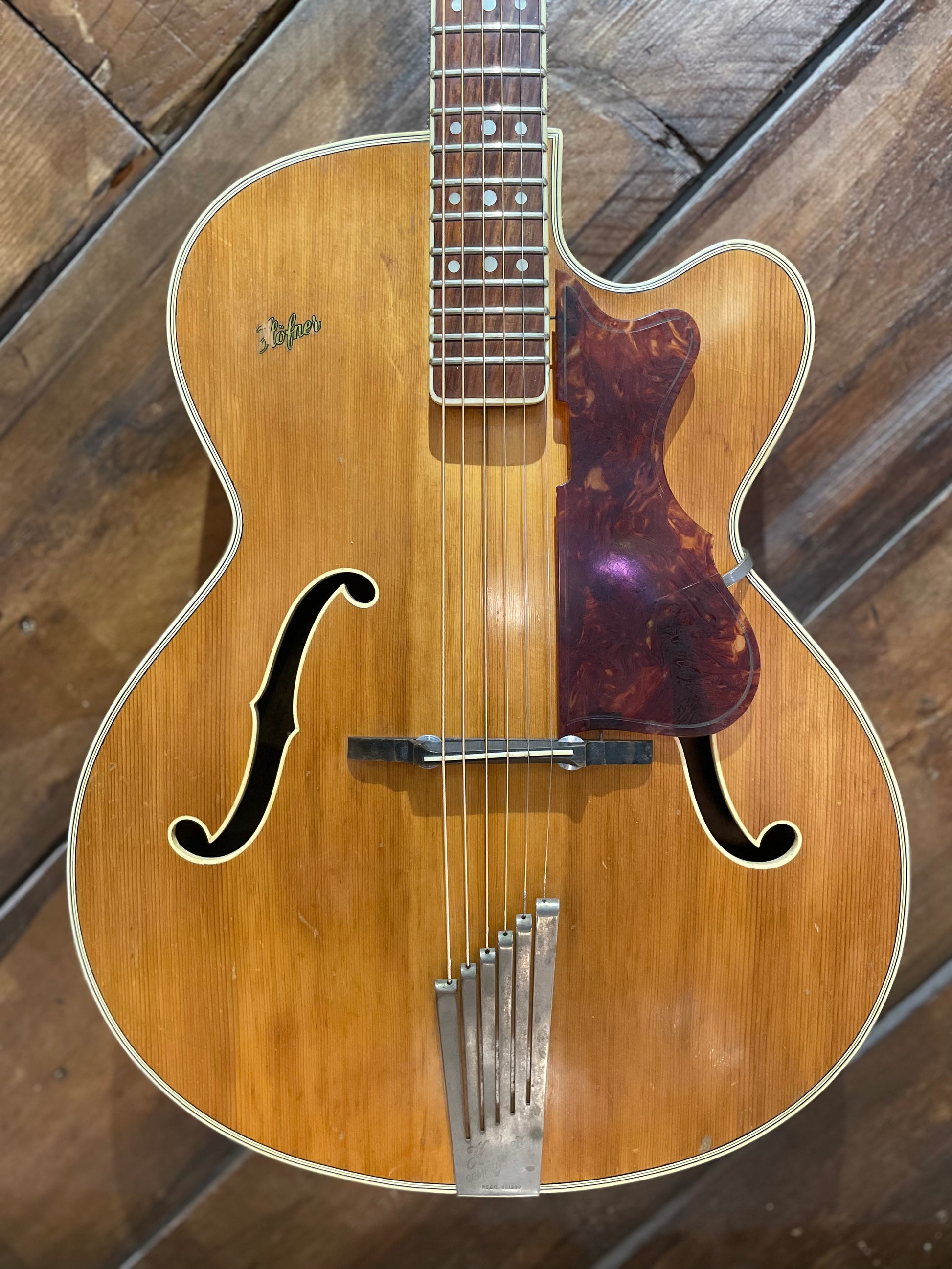 S/H 1959 Hofner Senator Hollow-Body Archtop, Natural