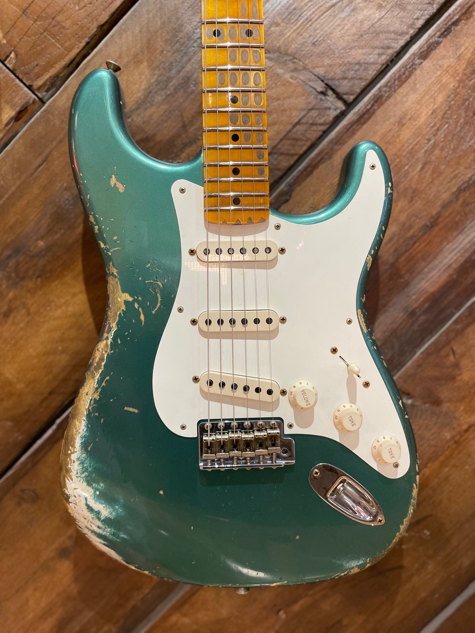 Fender Custom Shop 1957 Heavy Relic Stratocaster, Aged Sherwood Green Metallic