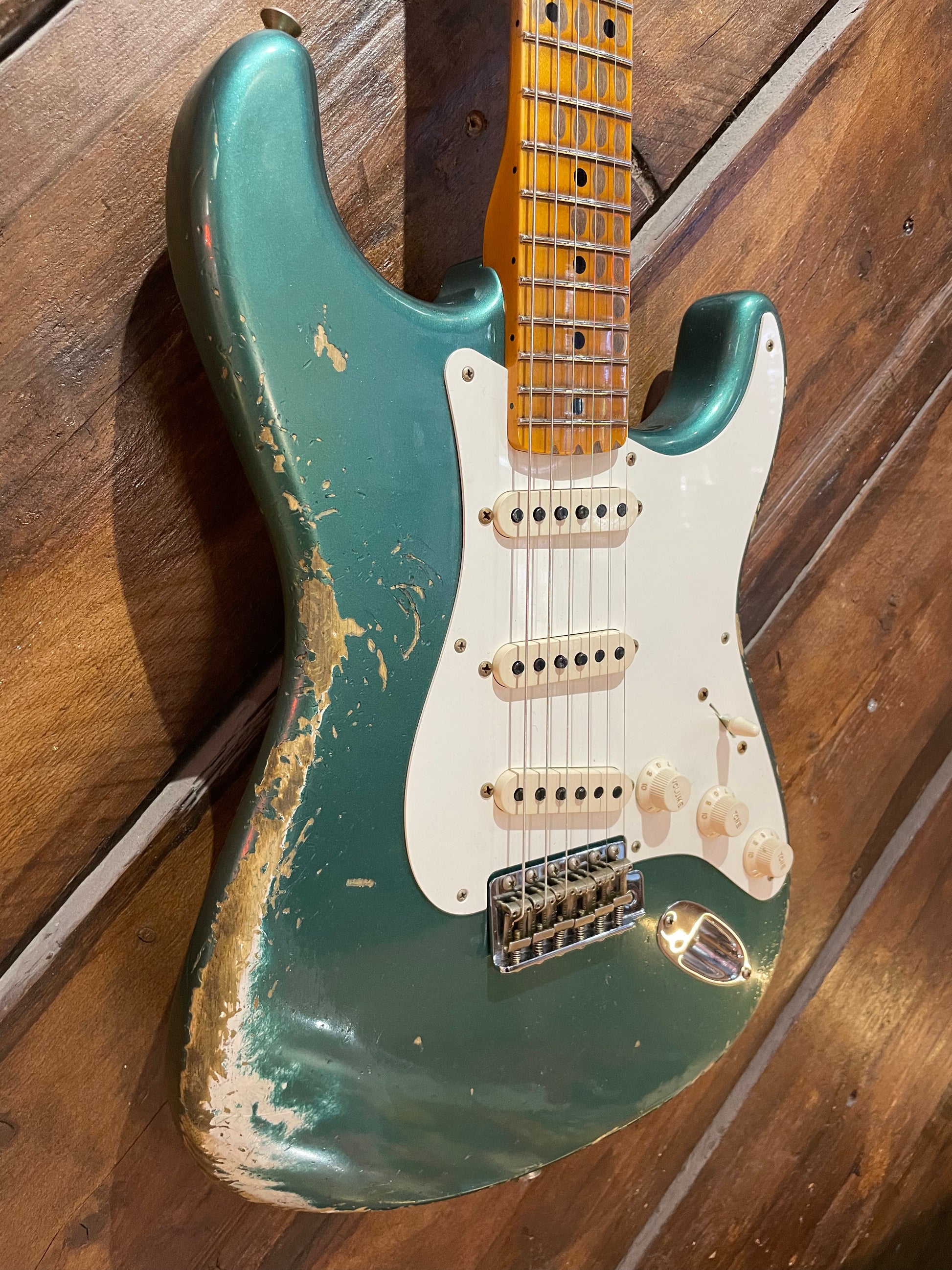 Fender Custom Shop 1957 Heavy Relic Stratocaster, Aged Sherwood Green Metallic