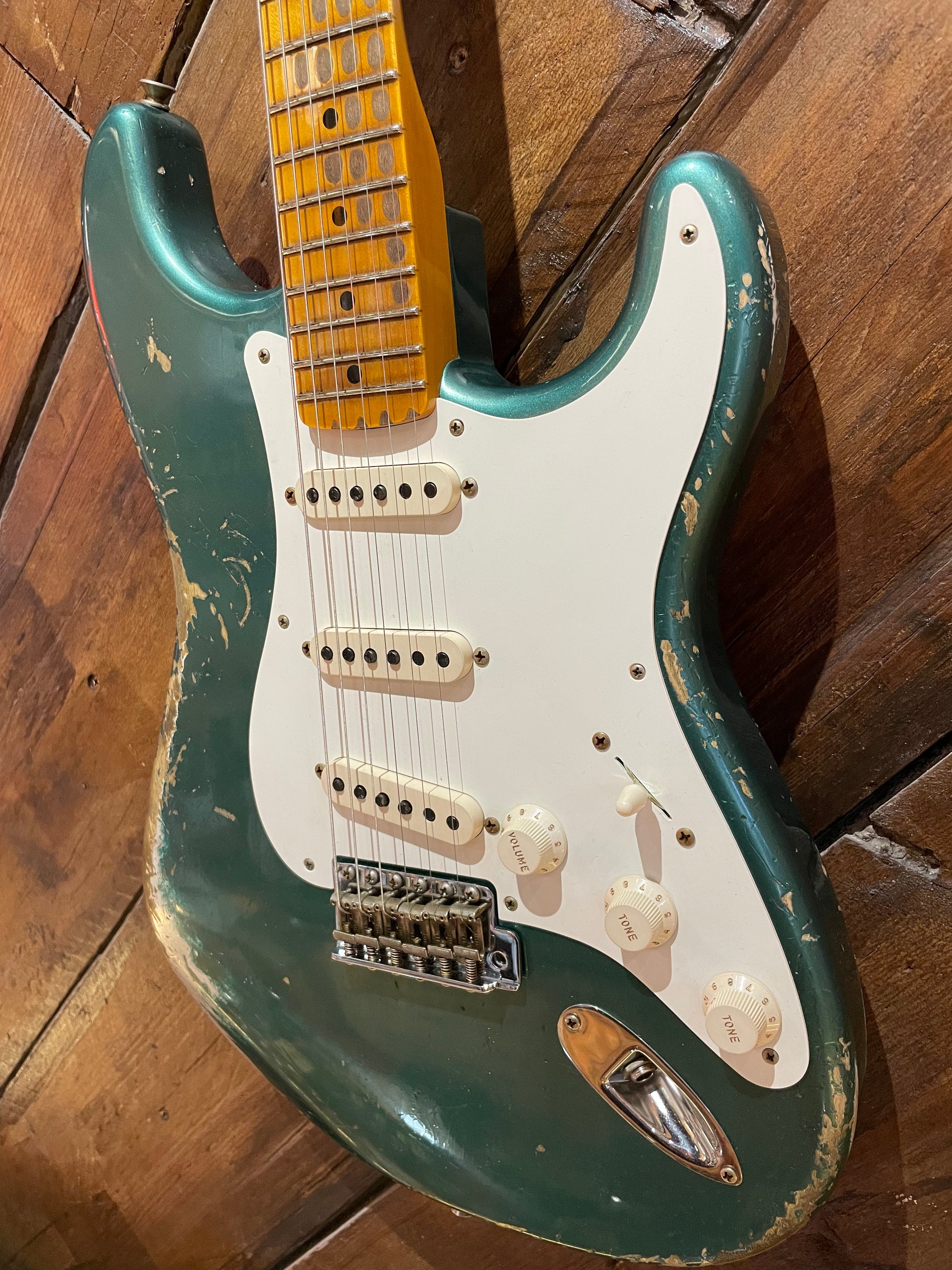 Fender Custom Shop 1957 Heavy Relic Stratocaster, Aged Sherwood Green Metallic