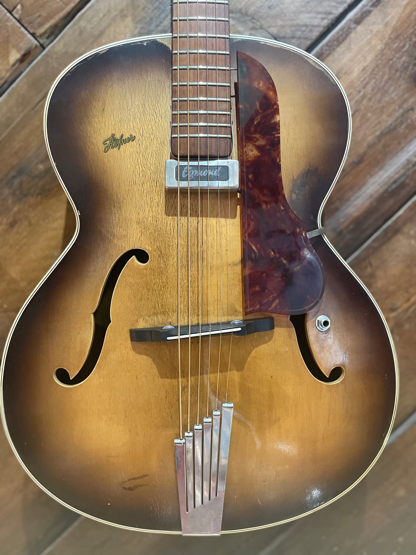 S/H 1958 Hofner Senator Hollow Body Archtop Guitar, Sunburst