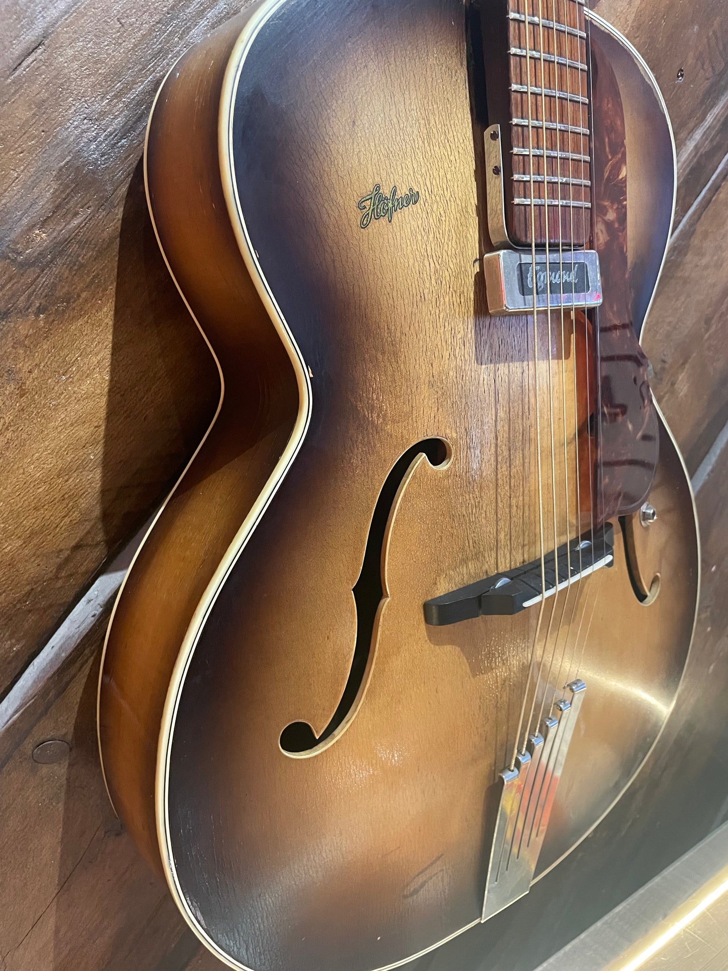 S/H 1958 Hofner Senator Hollow Body Archtop Guitar, Sunburst