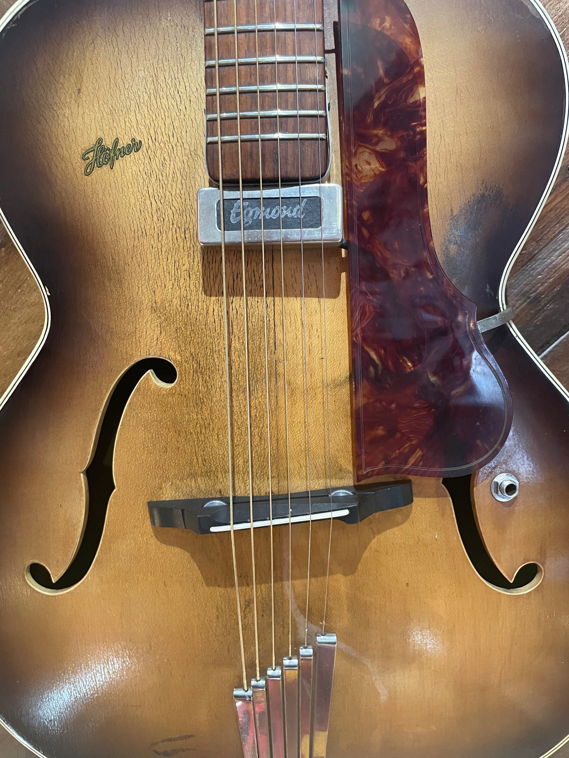 S/H 1958 Hofner Senator Hollow Body Archtop Guitar, Sunburst