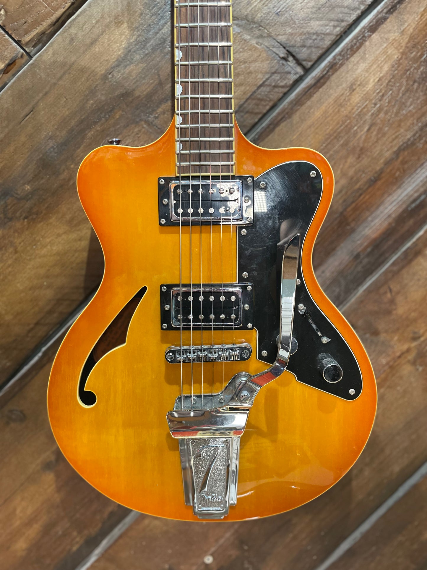 S/H Italia Maranello '61 Semi Hollow Electric Guitar, Yellow