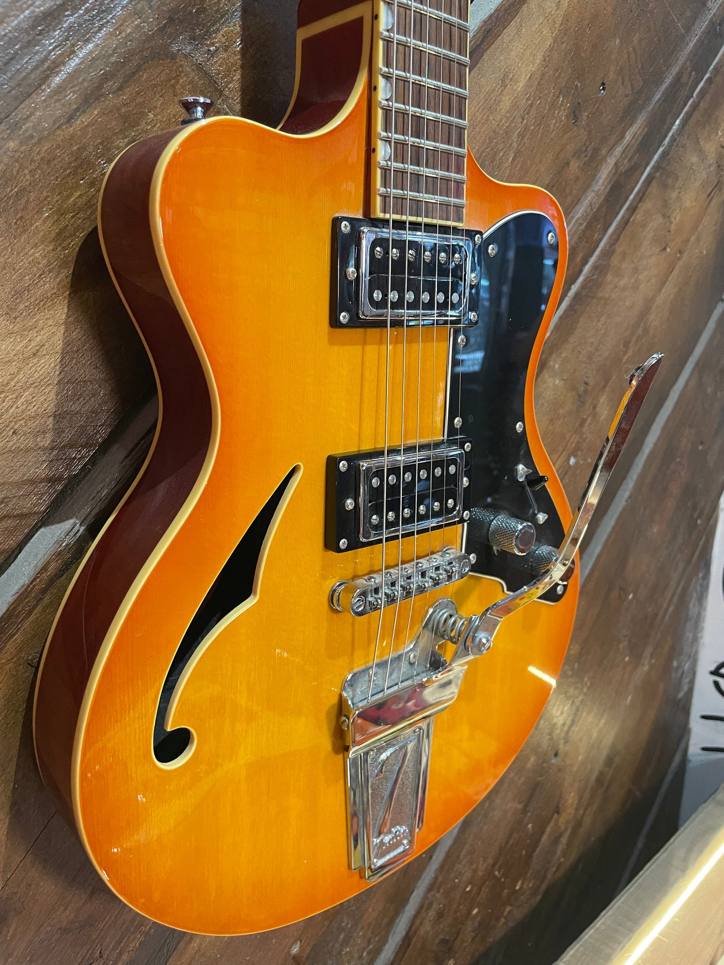 S/H Italia Maranello '61 Semi Hollow Electric Guitar, Yellow