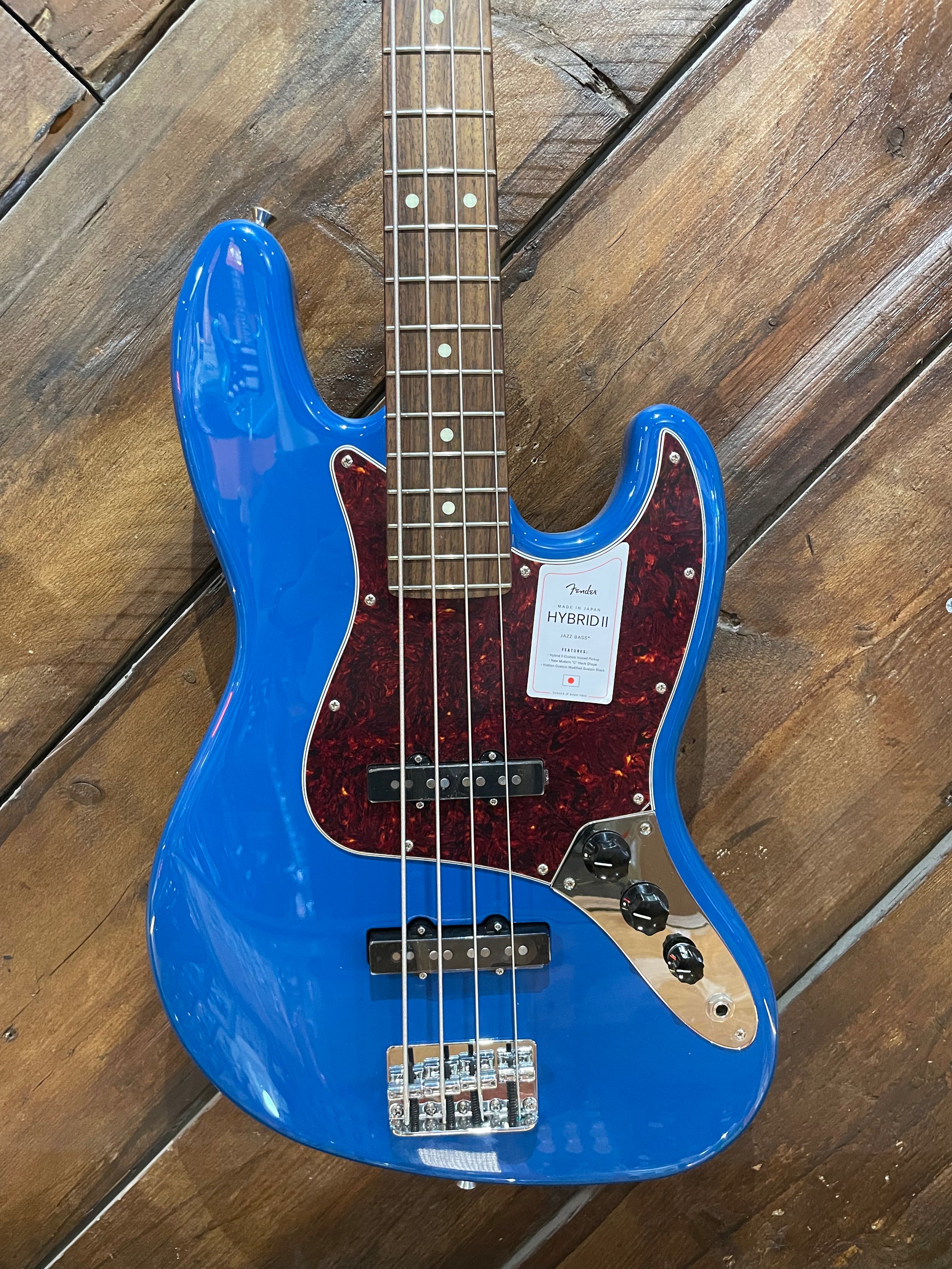 S/H 2024 Fender MIJ Hybrid II Jazz Bass, Forest Blue