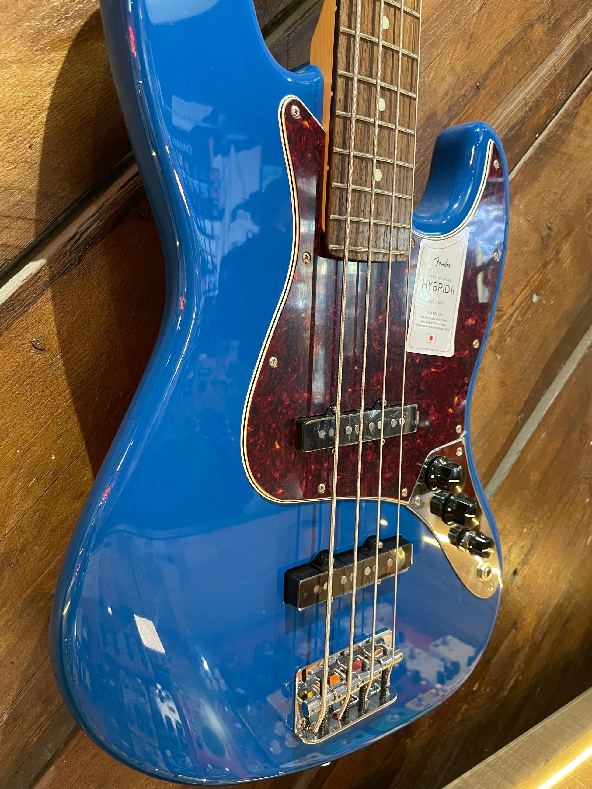 S/H 2024 Fender MIJ Hybrid II Jazz Bass, Forest Blue
