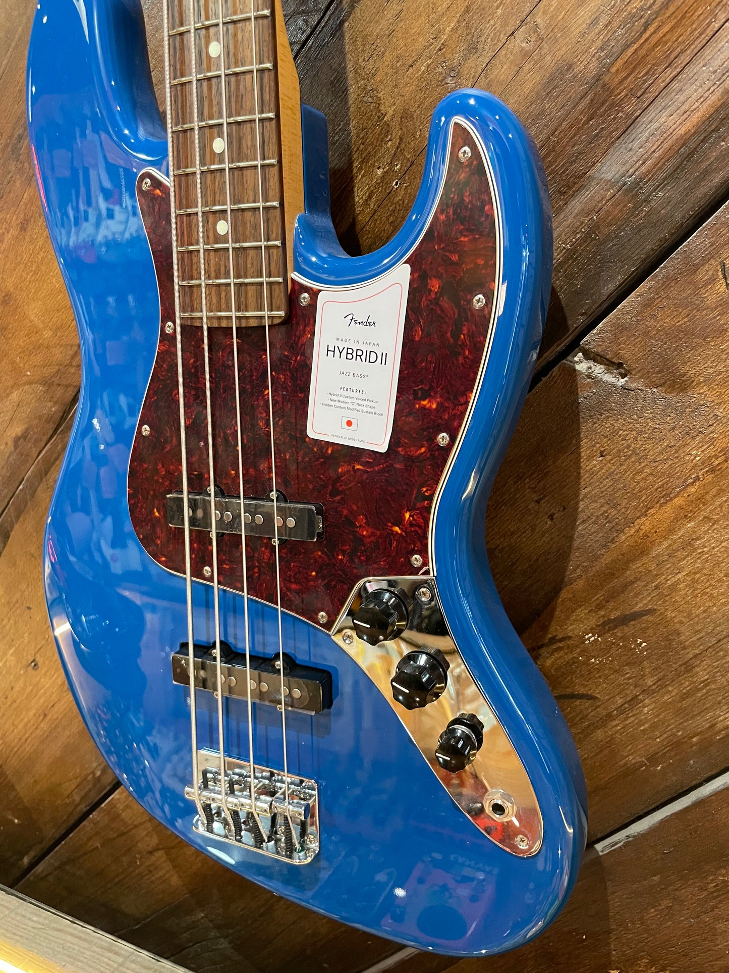 S/H 2024 Fender MIJ Hybrid II Jazz Bass, Forest Blue