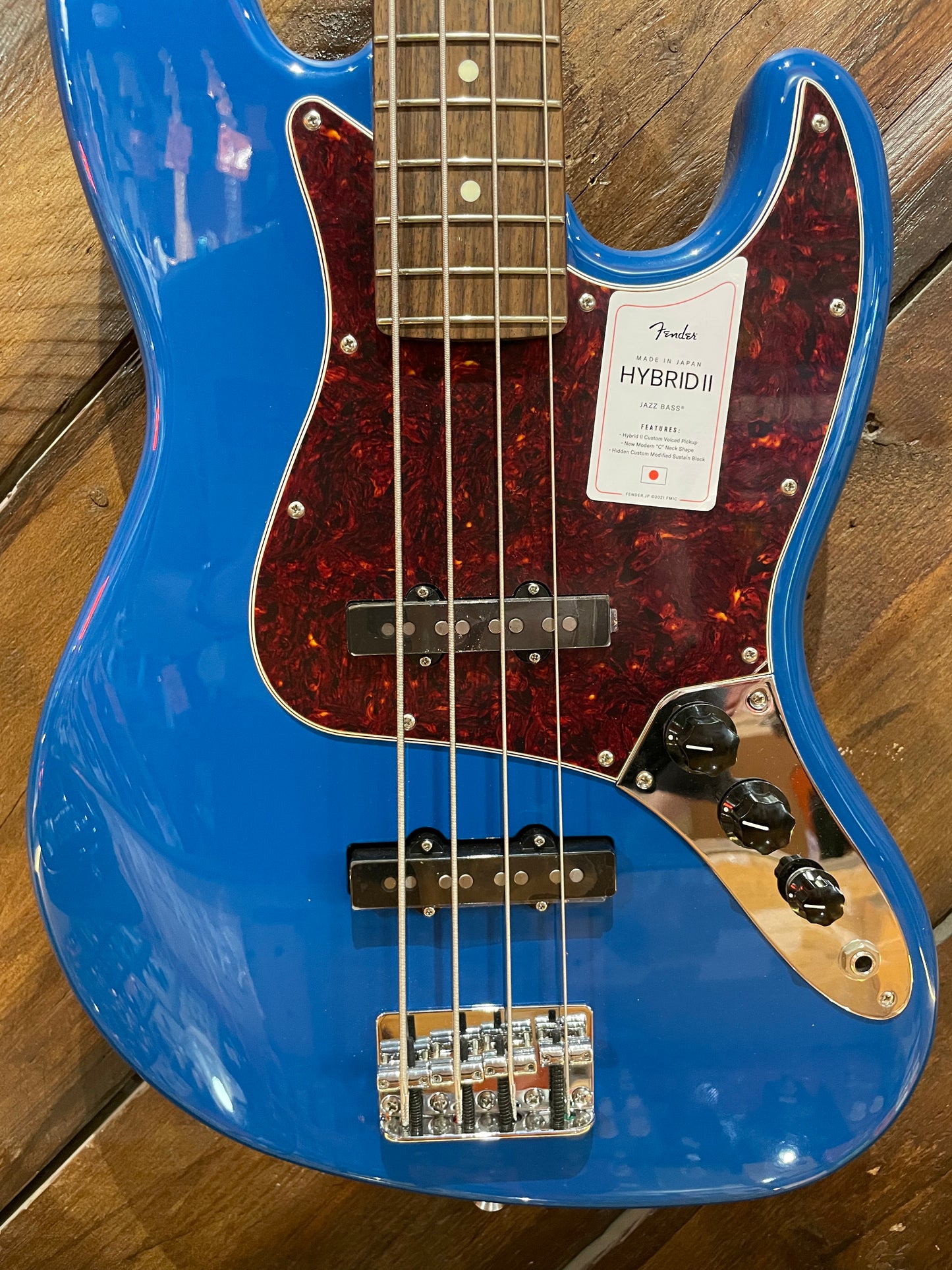 S/H 2024 Fender MIJ Hybrid II Jazz Bass, Forest Blue