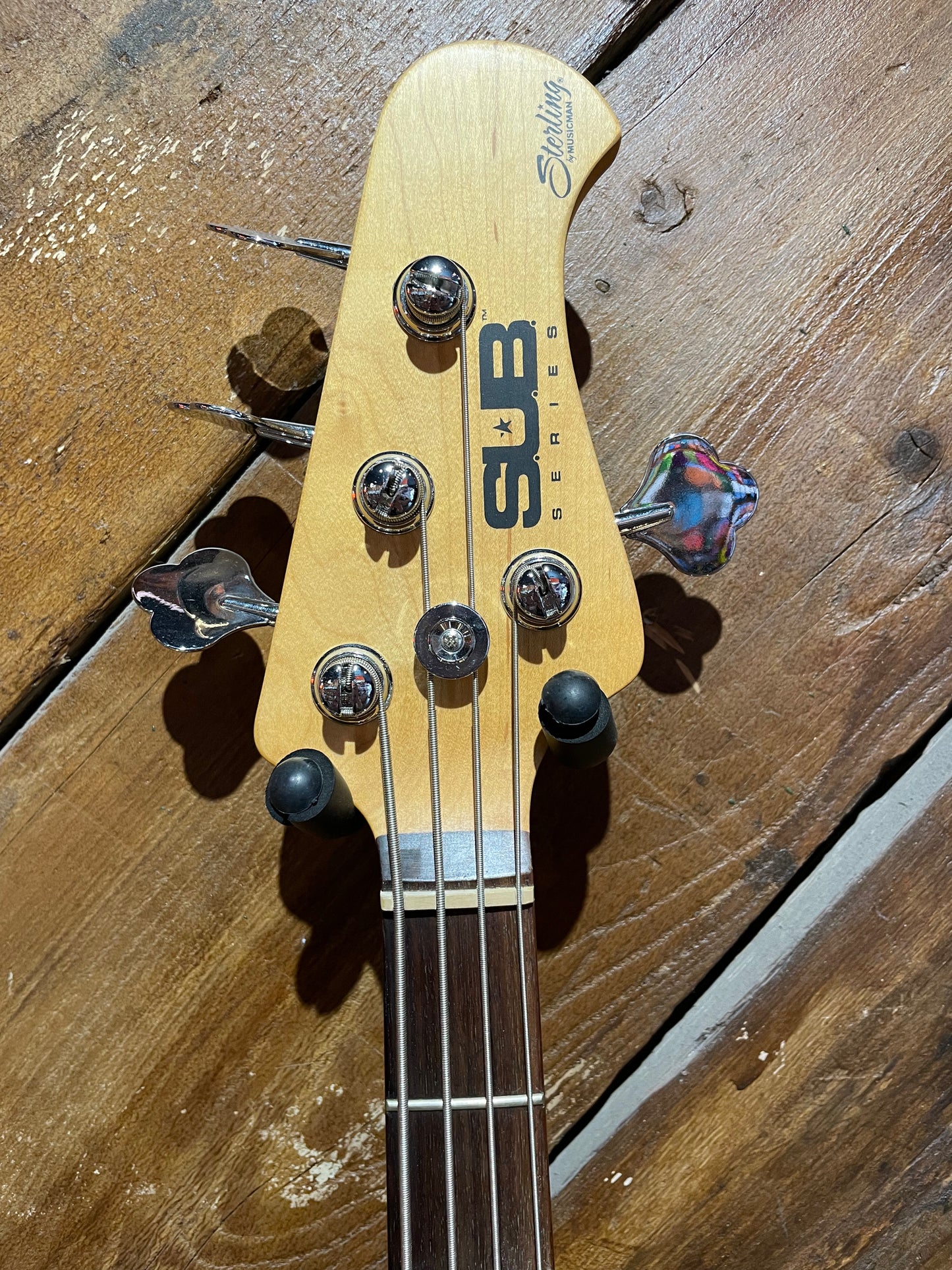S/H Sterling By Music Man SUB Ray 4 Electric Bass, Honey Burst Satin