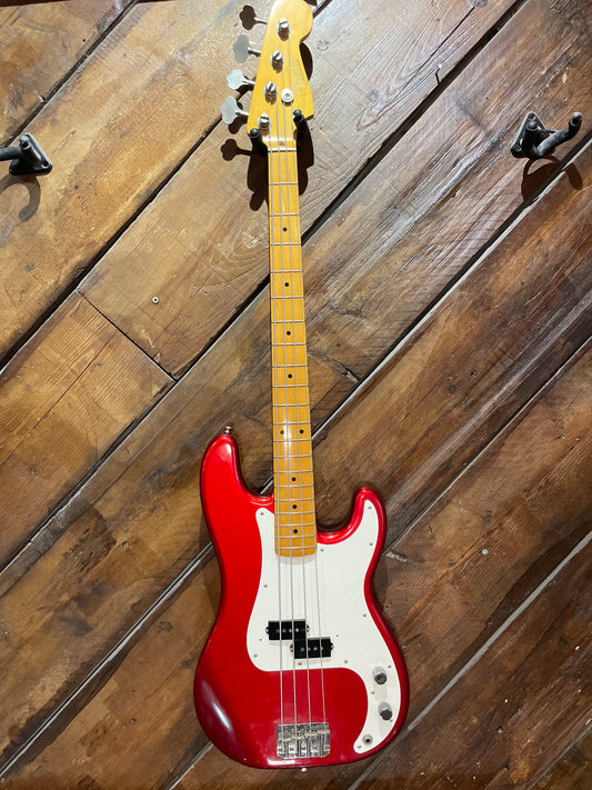 S/H 1989 Fender MIJ PB-57 '57 Reissue Precision Bass, Candy Apple Red