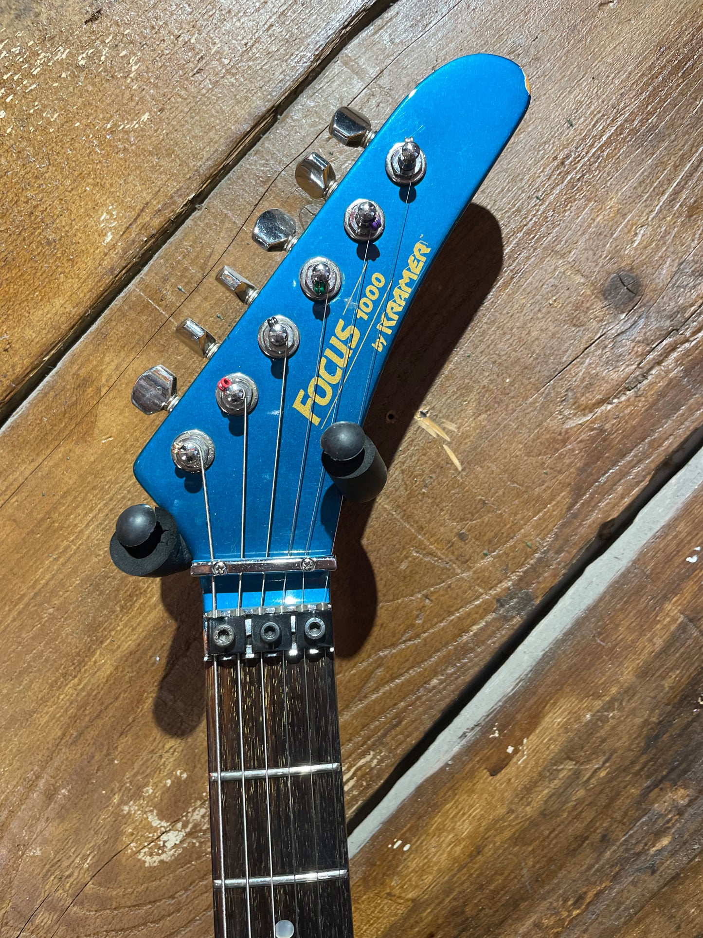 S/H 1985 Kramer MIJ Focus 1000 Electric Guitar, Metallic Blue