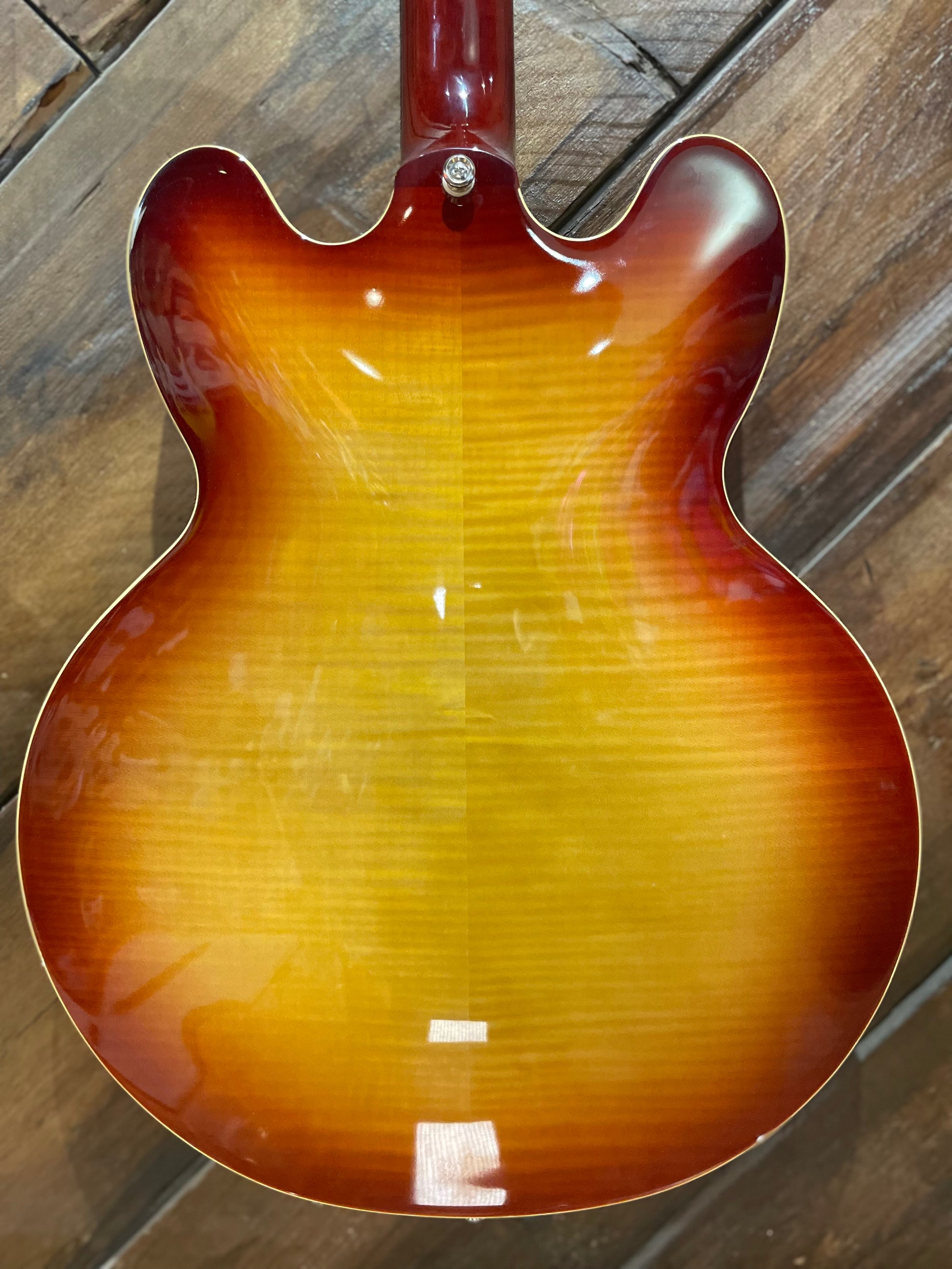 S/H Epiphone ES-335 Flamed Maple Semi Hollow Electric Guitar, Sunburst
