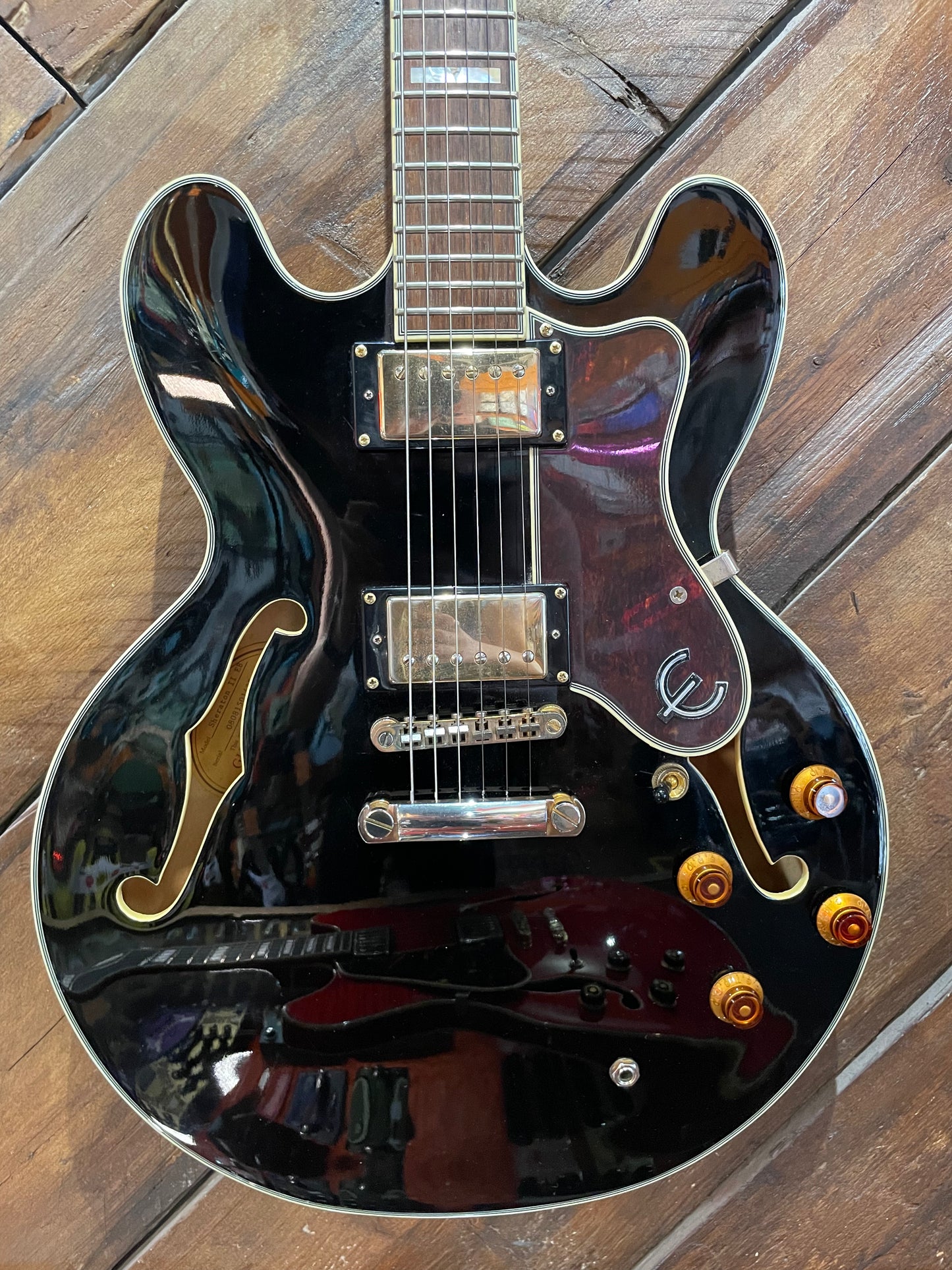 S/H Epiphone Sheraton II Semi-Hollow Electric Guitar, Ebony