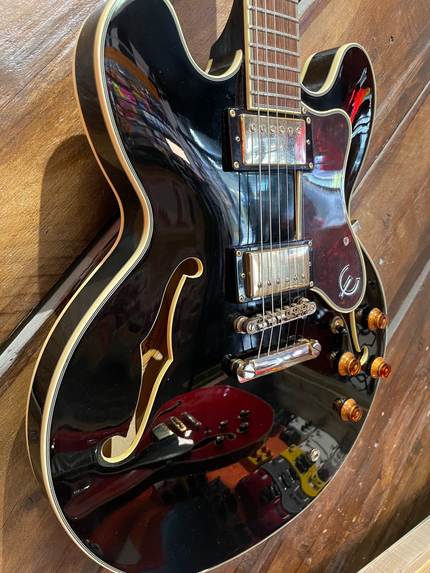 S/H Epiphone Sheraton II Semi-Hollow Electric Guitar, Ebony
