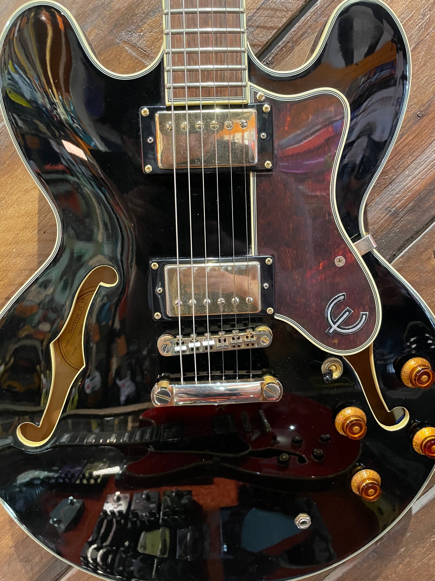 S/H Epiphone Sheraton II Semi-Hollow Electric Guitar, Ebony