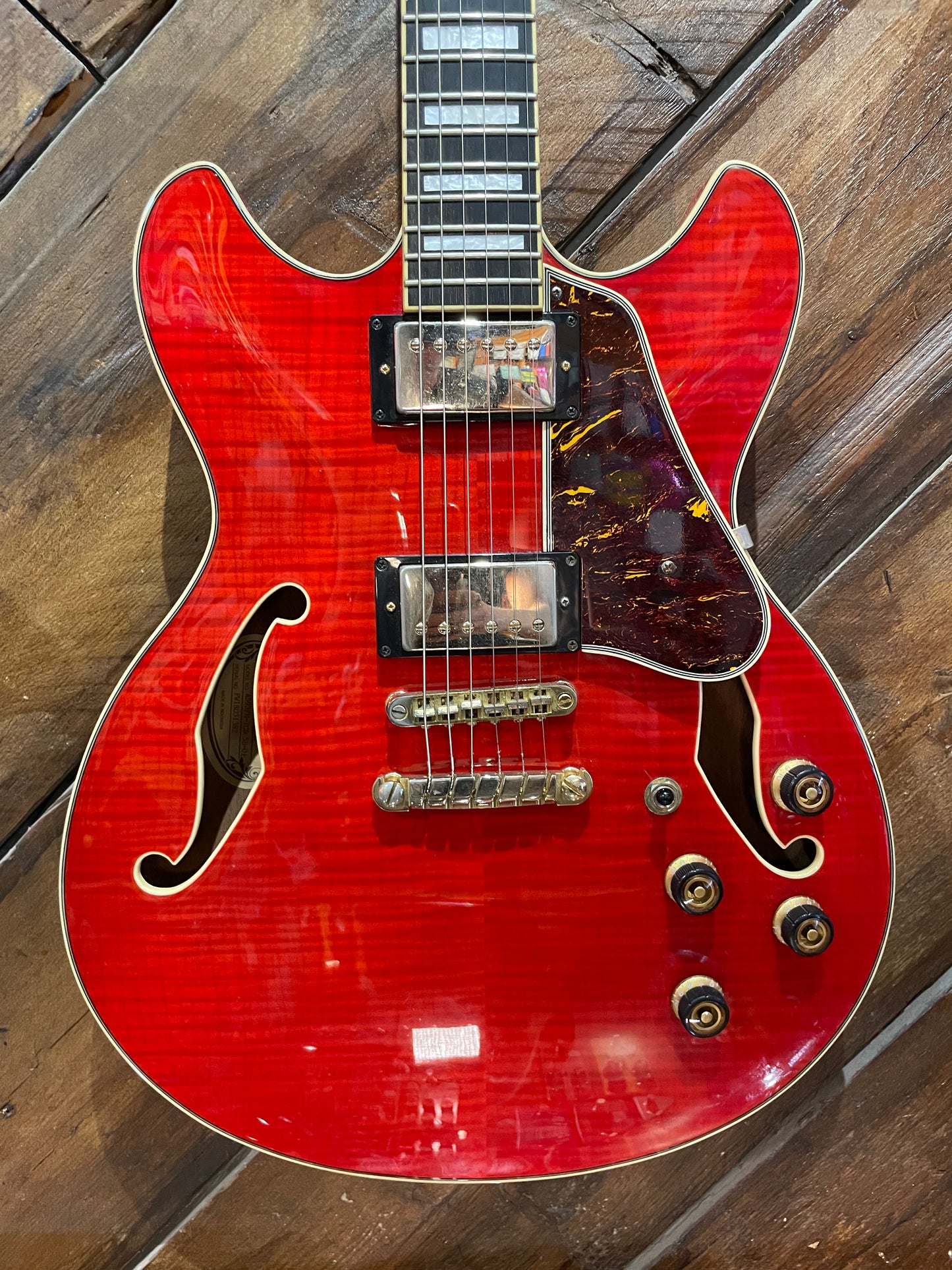 S/H Ibanez AS93FM-TDC Artcore Expressionist Semi-Hollow Electric Guitar, Transparent Cherry Red