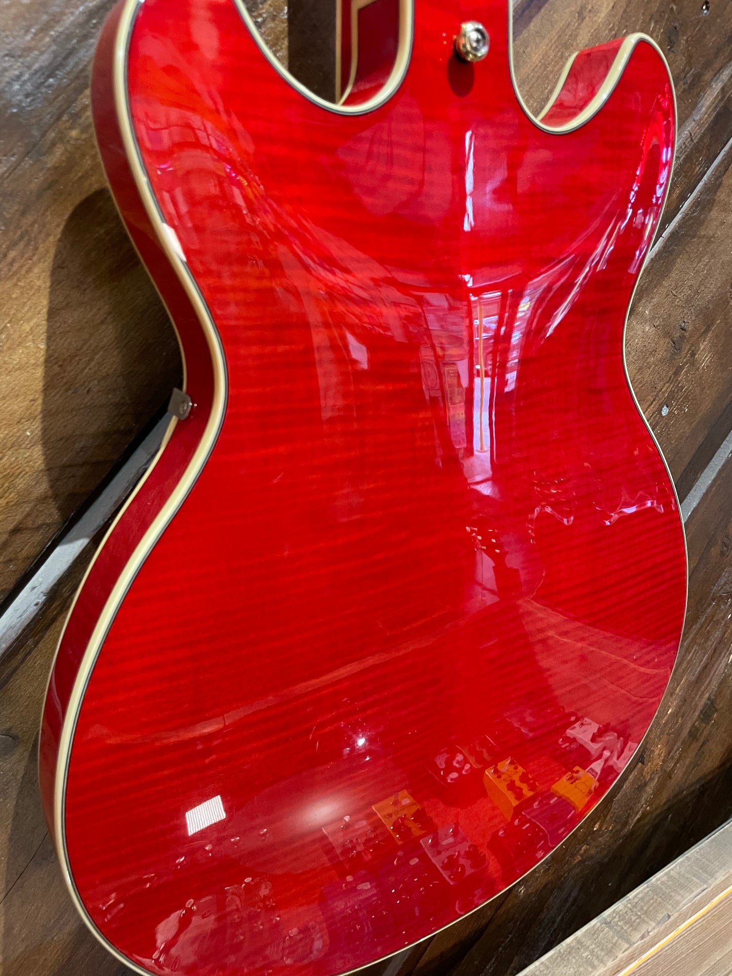 S/H Ibanez AS93FM-TDC Artcore Expressionist Semi-Hollow Electric Guitar, Transparent Cherry Red