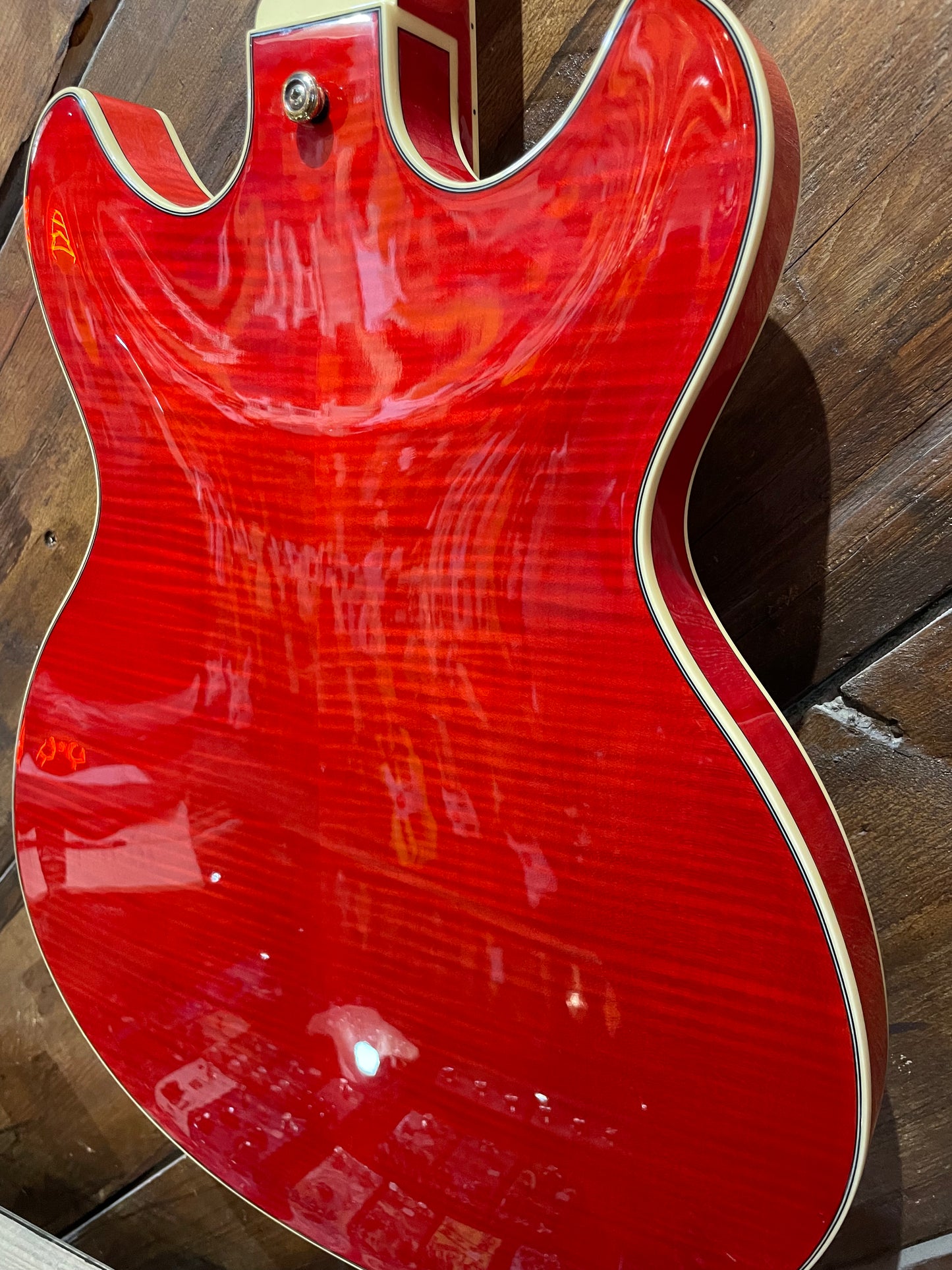 S/H Ibanez AS93FM-TDC Artcore Expressionist Semi-Hollow Electric Guitar, Transparent Cherry Red