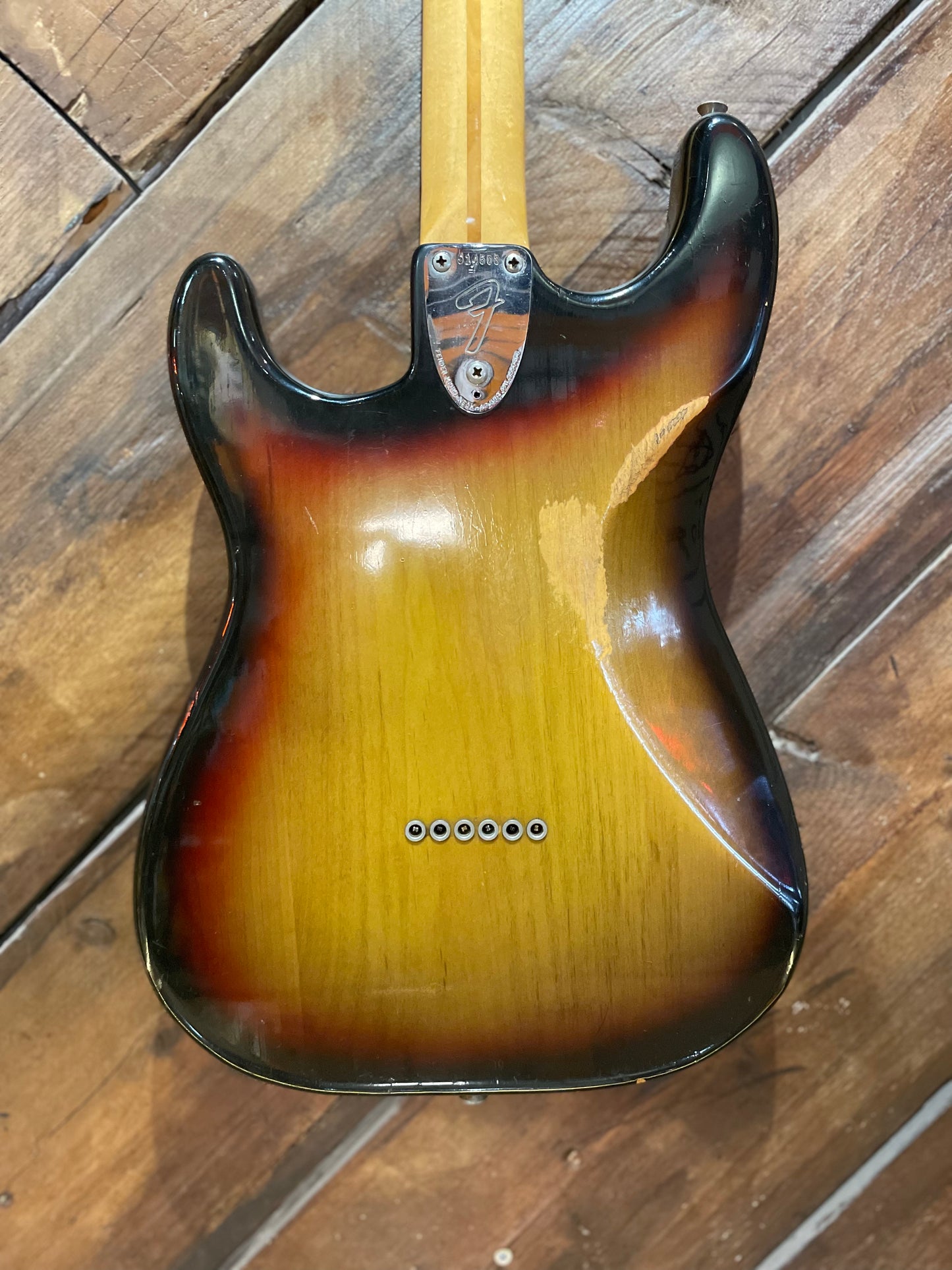 S/H 1974 Fender Stratocaster Hard Tail, Three Tone Sunburst