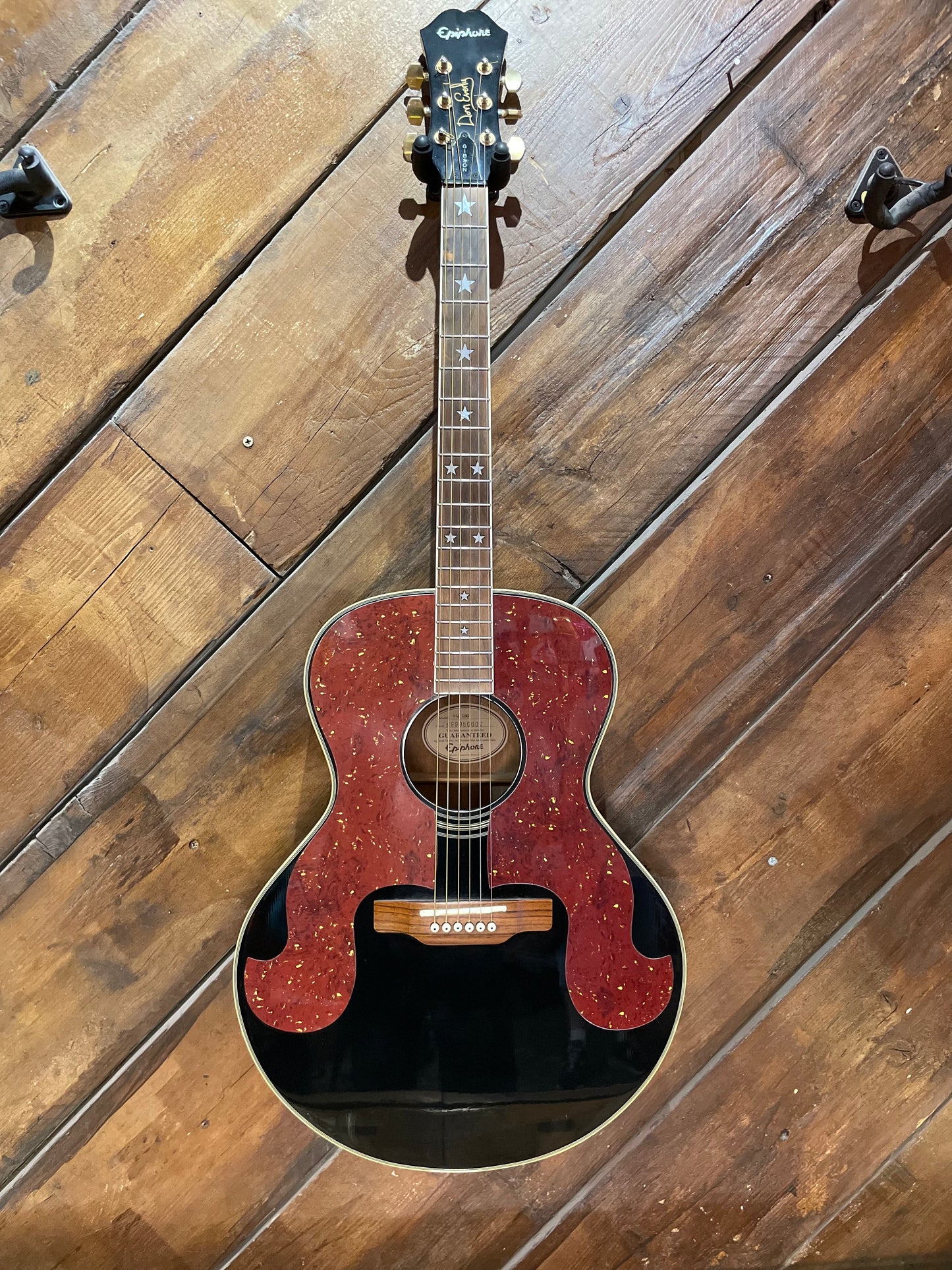 S/H Epiphone Don Everly signature Jumbo Acoustic Guitar, Black