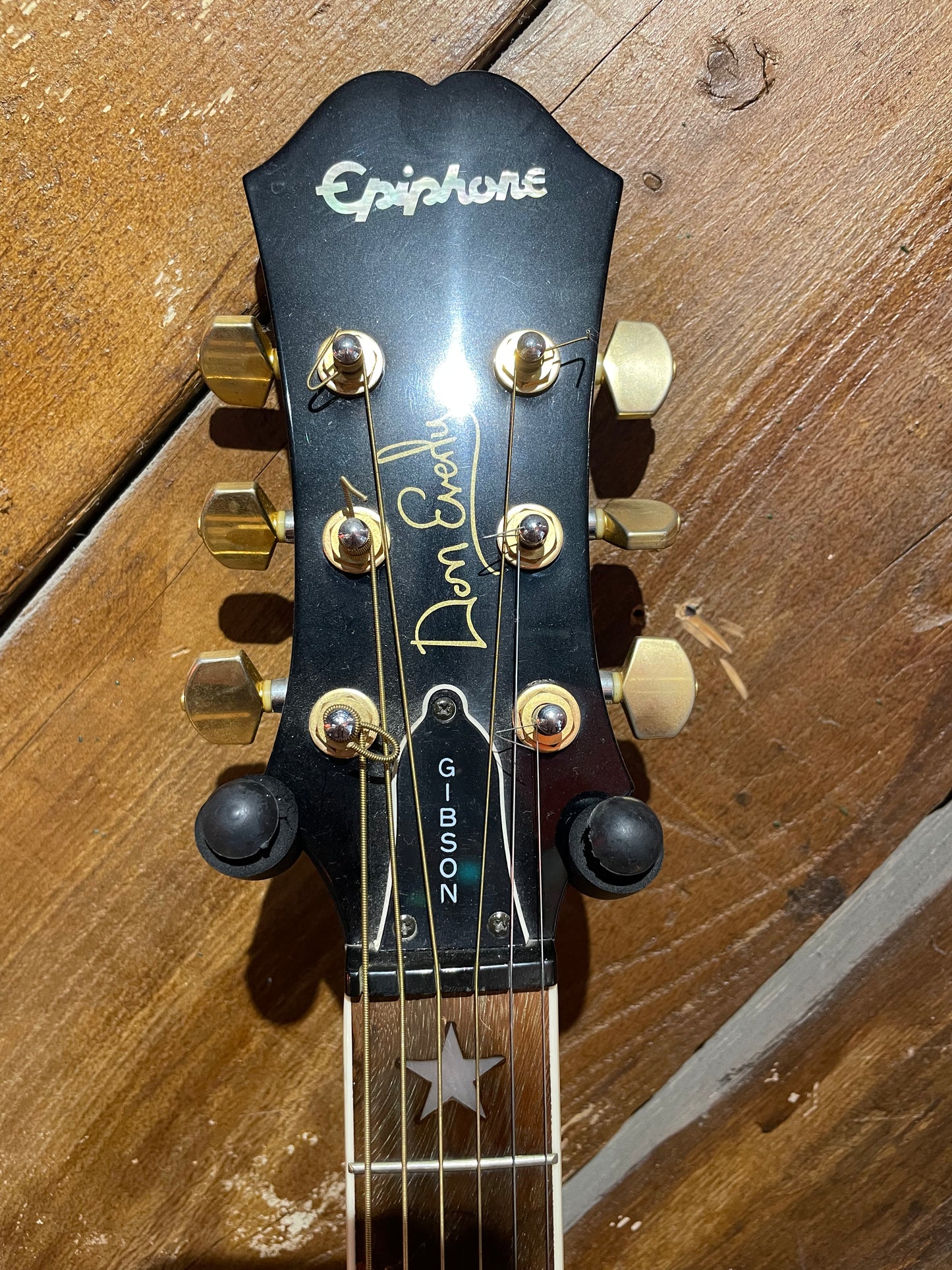 S/H Epiphone Don Everly signature Jumbo Acoustic Guitar, Black