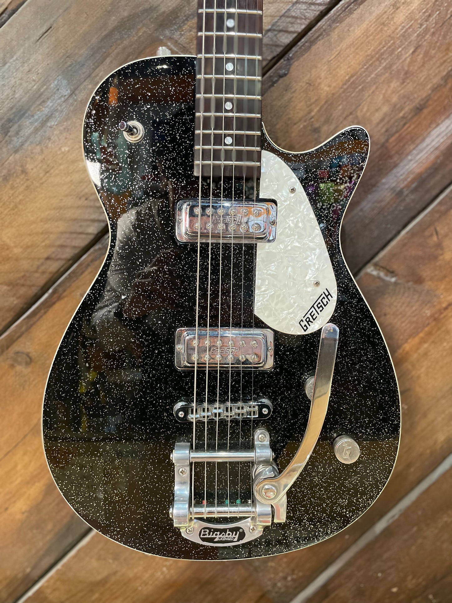 S/H Gretsch 5260T Electromatic Jet Baritone with Bigsby, Black Sparkle