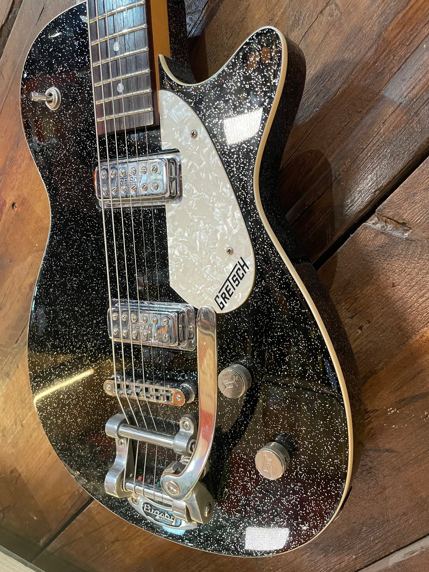 S/H Gretsch 5260T Electromatic Jet Baritone with Bigsby, Black Sparkle