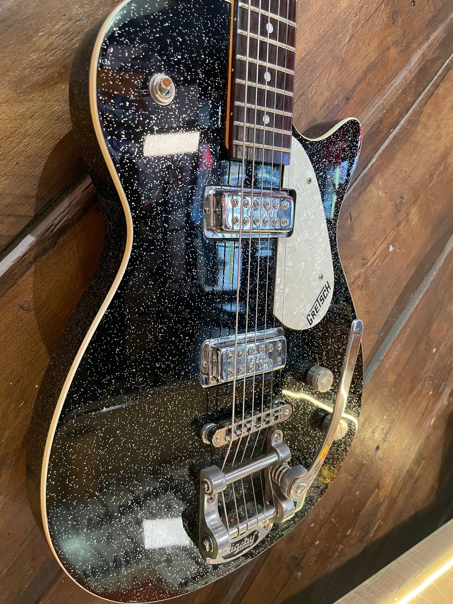 S/H Gretsch 5260T Electromatic Jet Baritone with Bigsby, Black Sparkle
