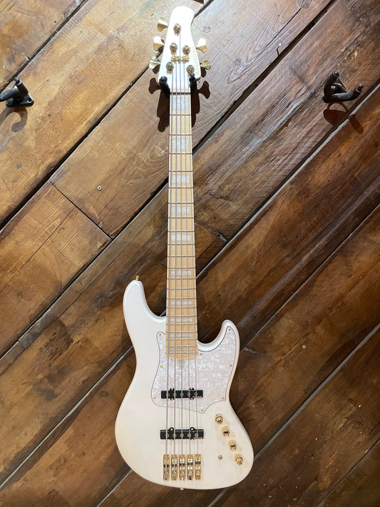 S/H 2022 Anaconda J5 Ultra Essence 5-String Electric Bass, Arctic White