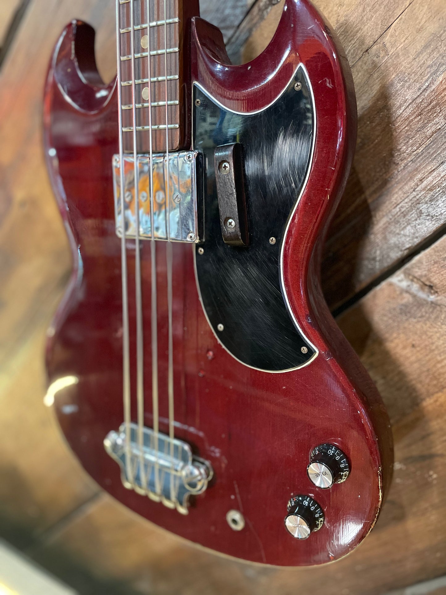 S/H 1970s Avon MIJ Rose Morris 'EB0' Electric Bass, Cherry