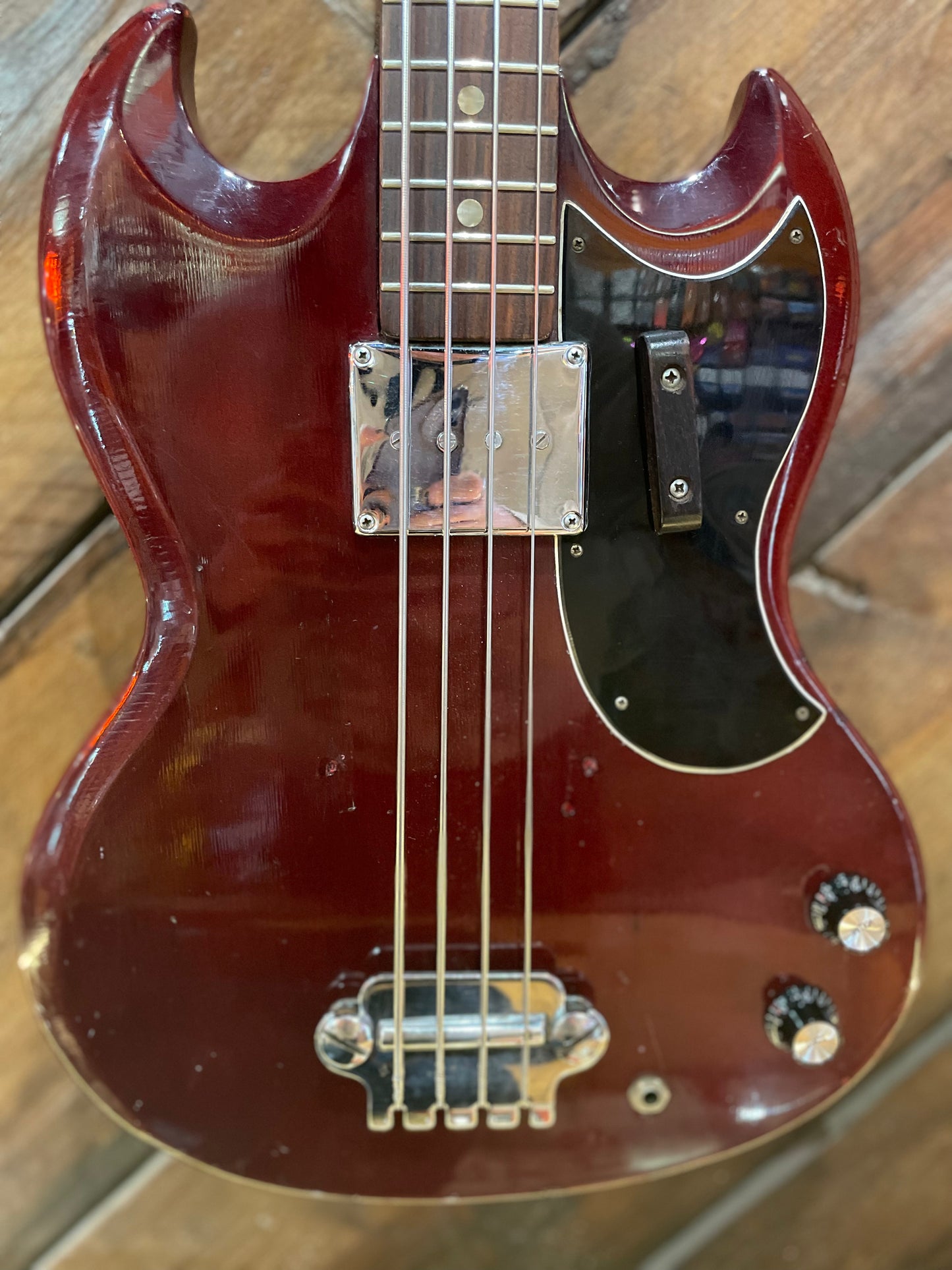 S/H 1970s Avon MIJ Rose Morris 'EB0' Electric Bass, Cherry