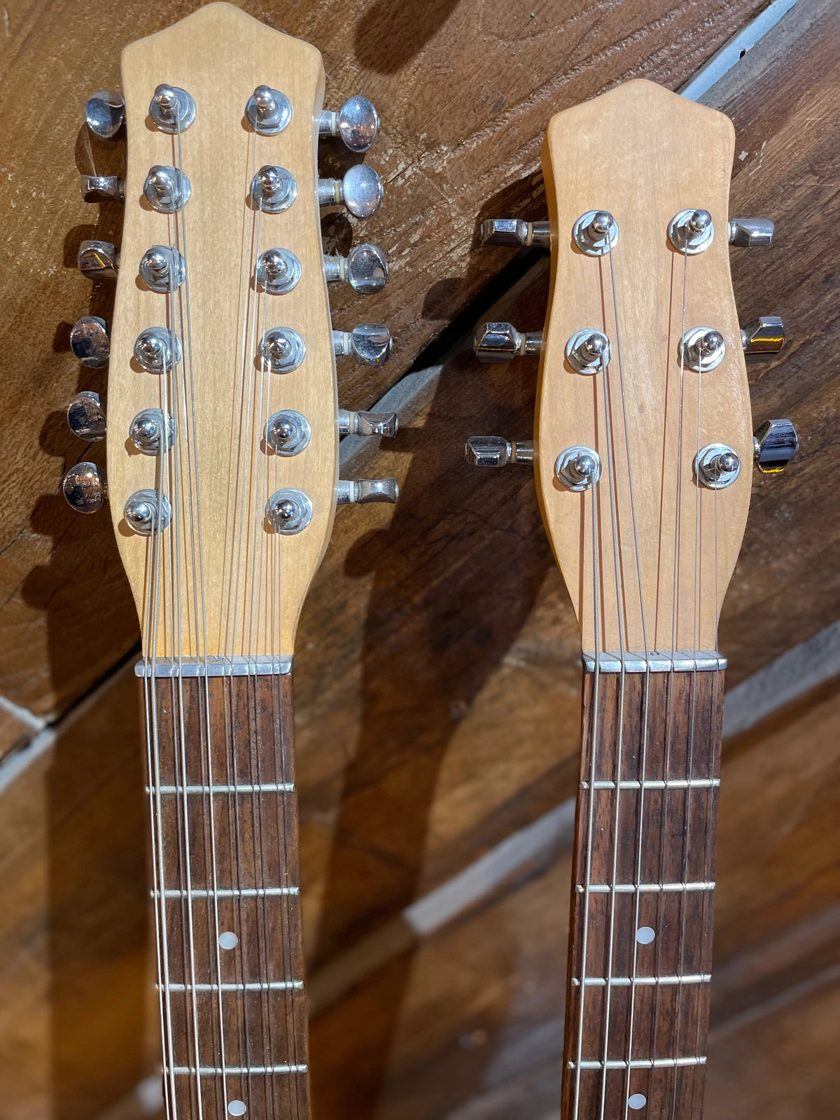 S/H 90s Danelectro DBN 6/12 Double Neck, White