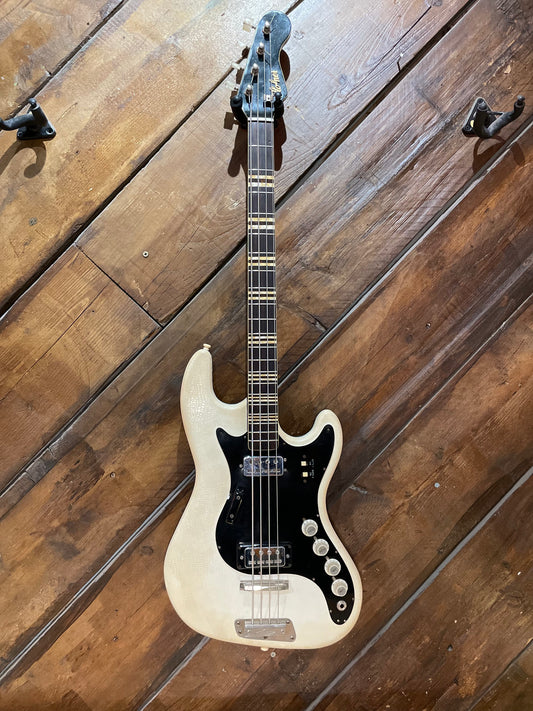 S/H 1965 Hofner 185 Artist Bass, White Crocodile