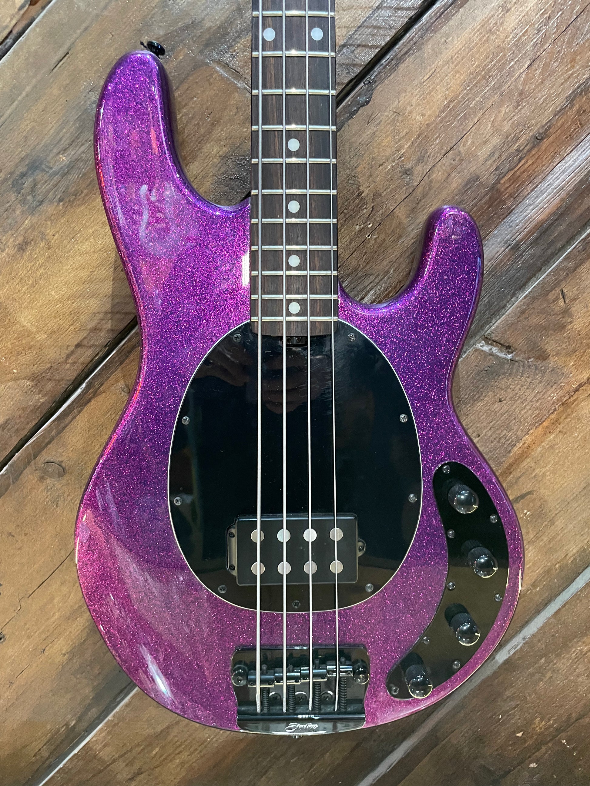 S/H Sterling By Music Man Ray34 Electric Bass, Purple Sparkle