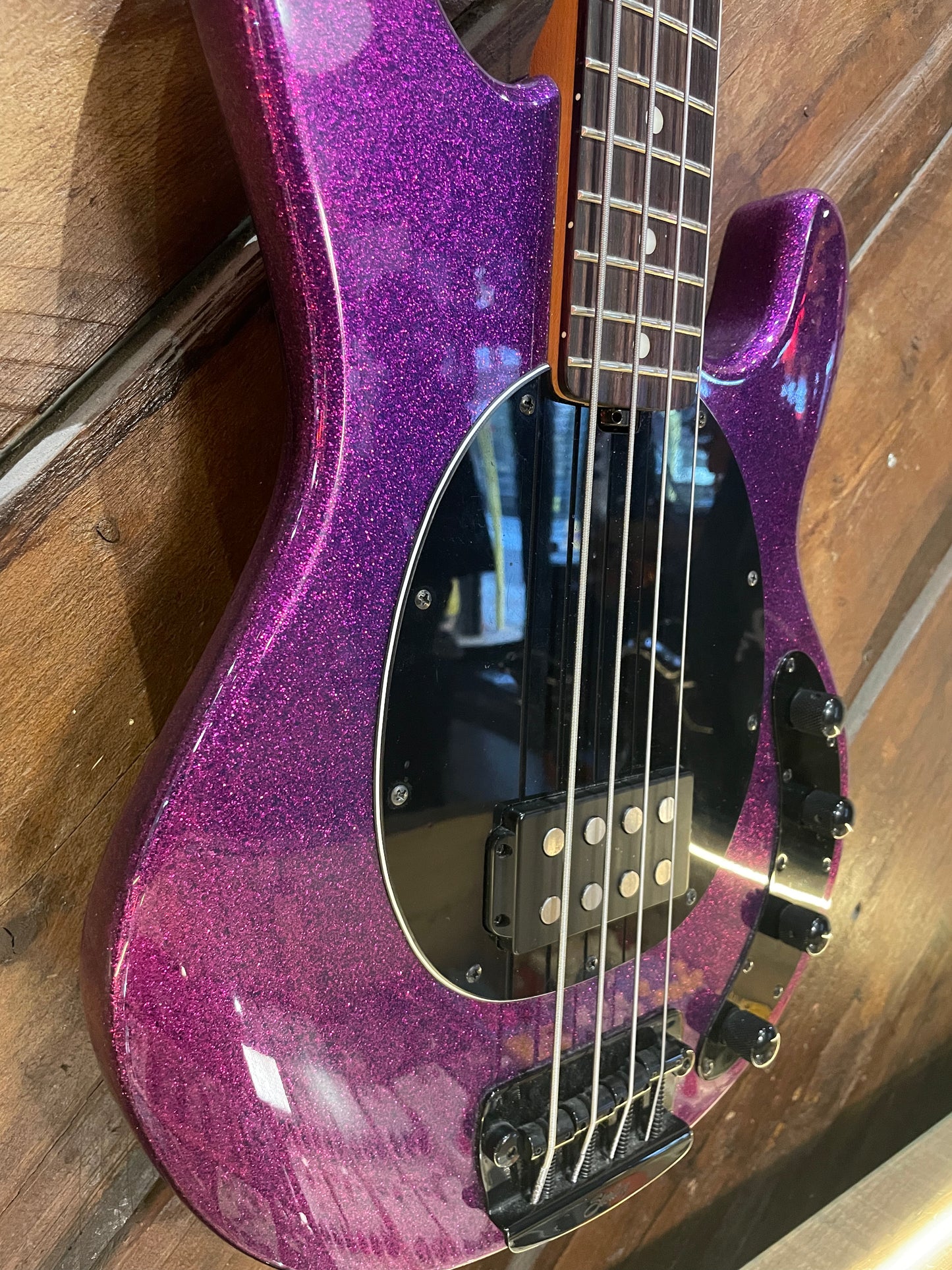 S/H Sterling By Music Man Ray34 Electric Bass, Purple Sparkle