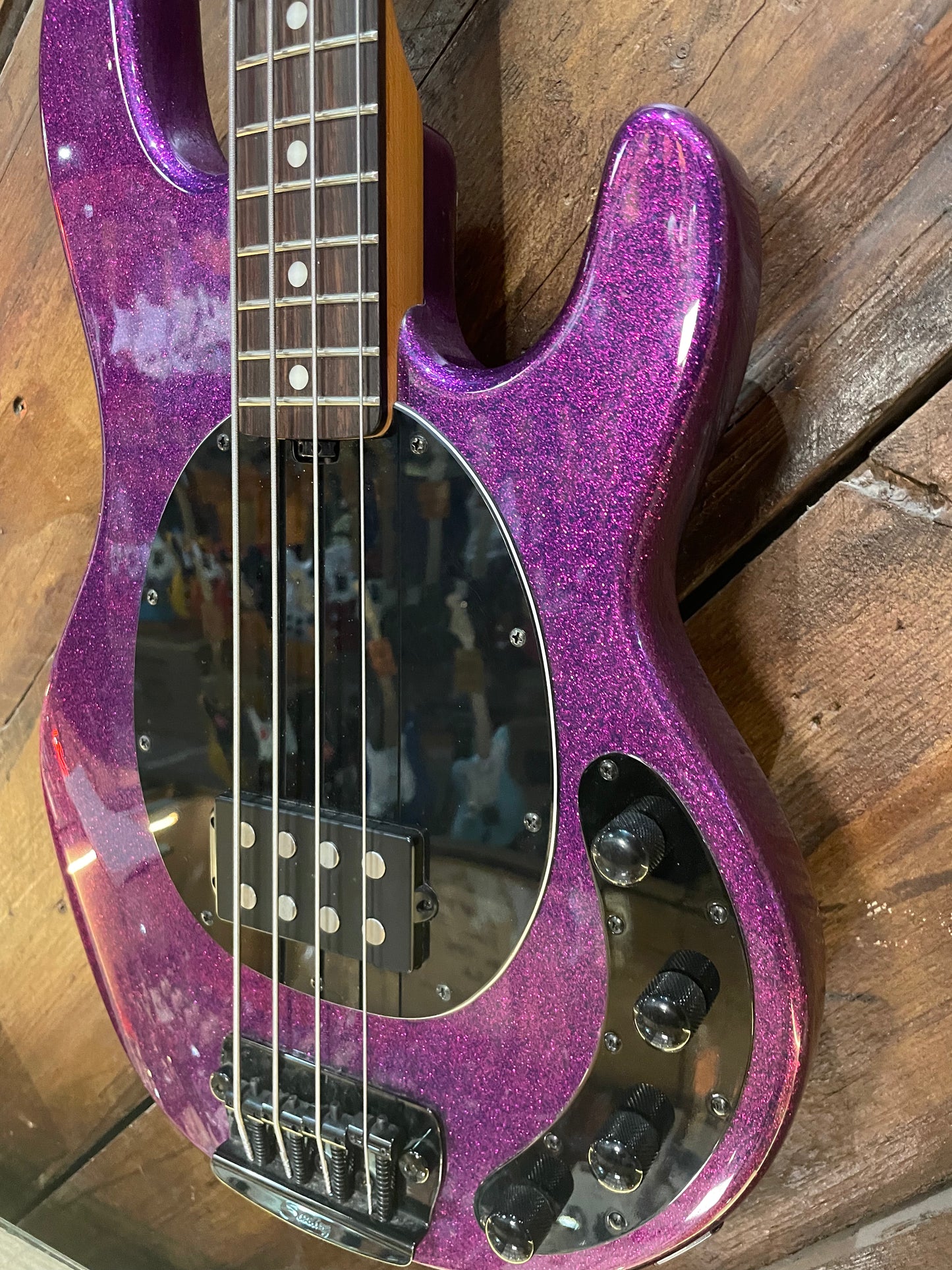 S/H Sterling By Music Man Ray34 Electric Bass, Purple Sparkle