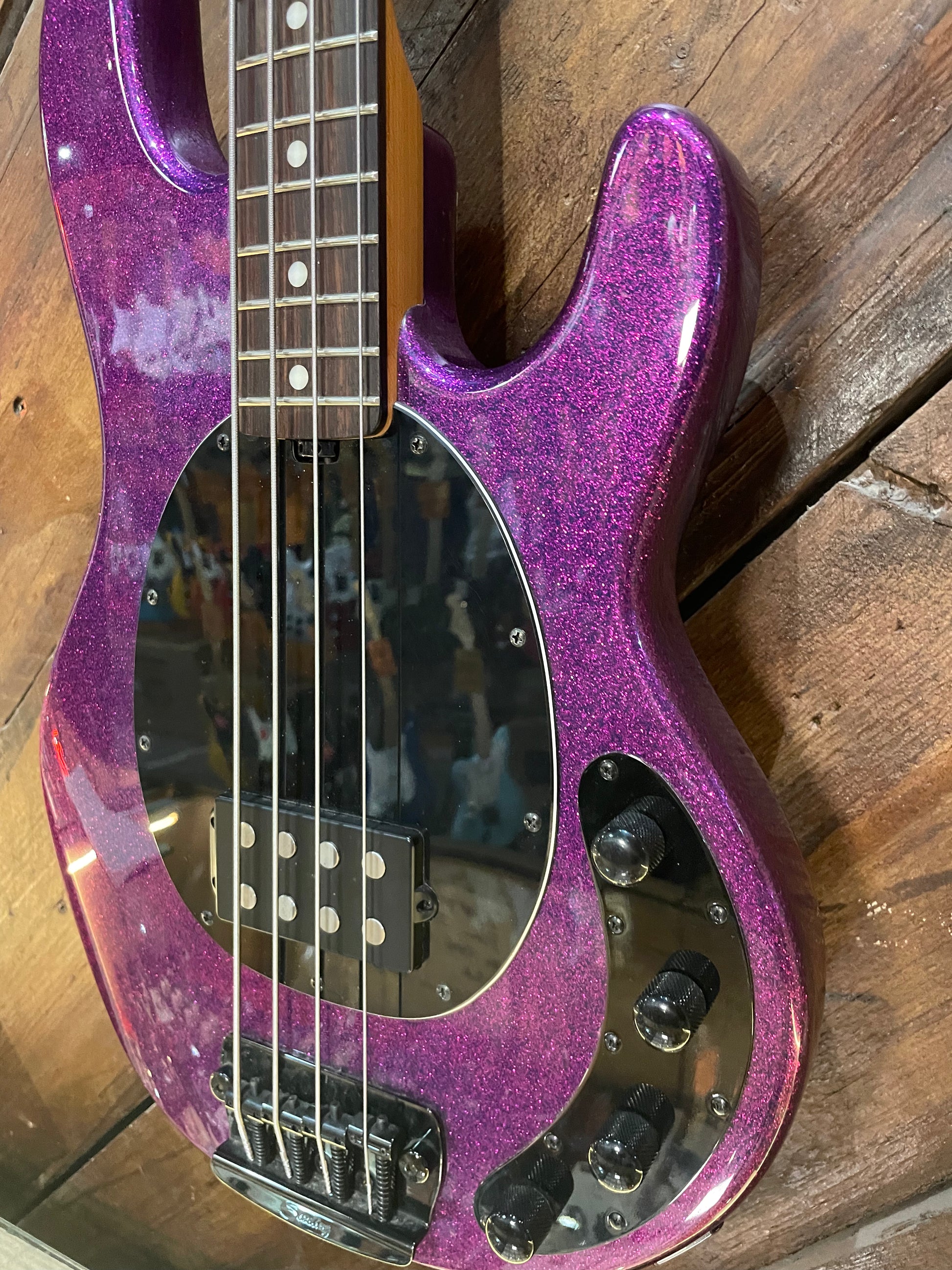 S/H Sterling By Music Man Ray34 Electric Bass, Purple Sparkle