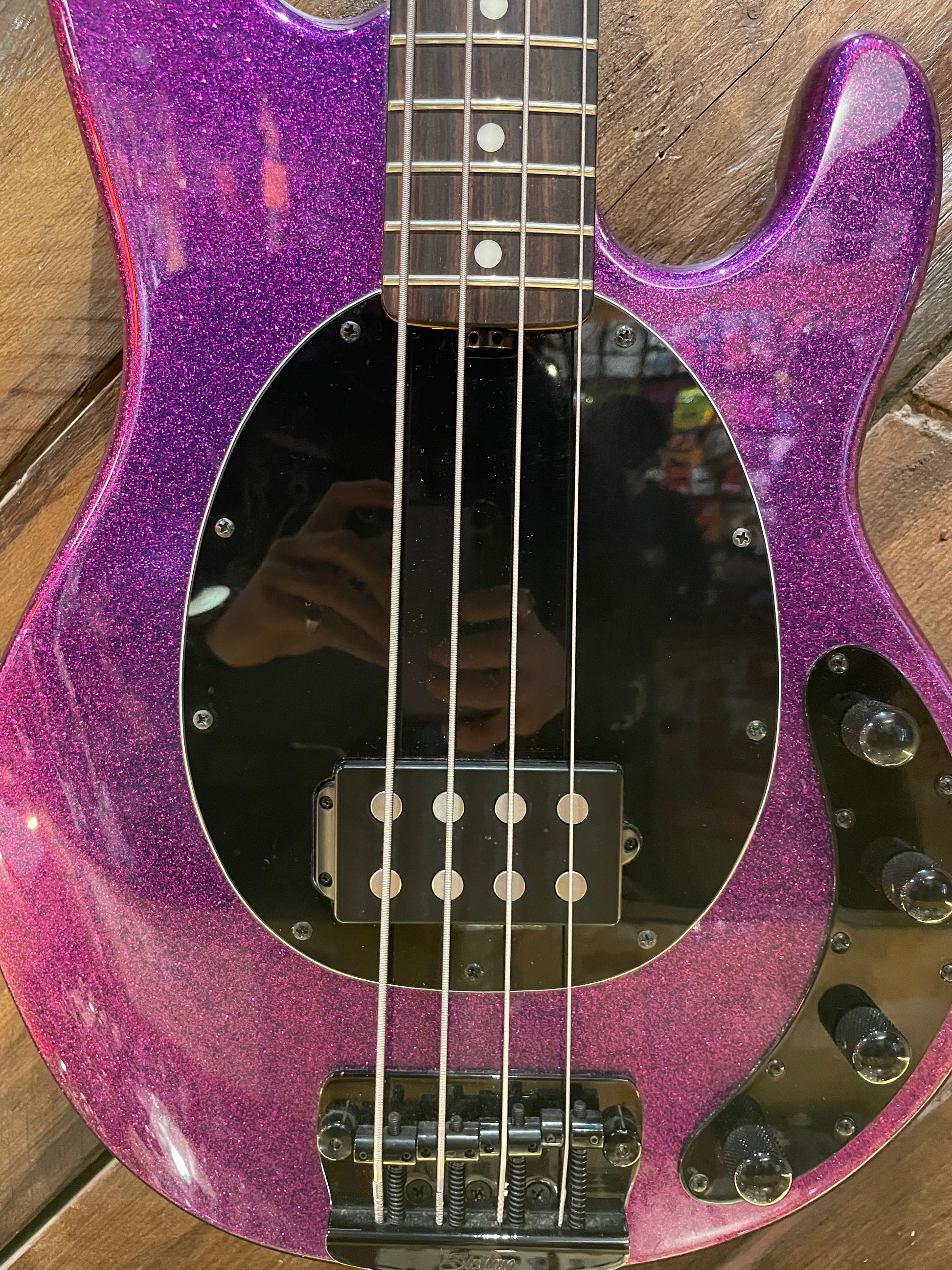 S/H Sterling By Music Man Ray34 Electric Bass, Purple Sparkle