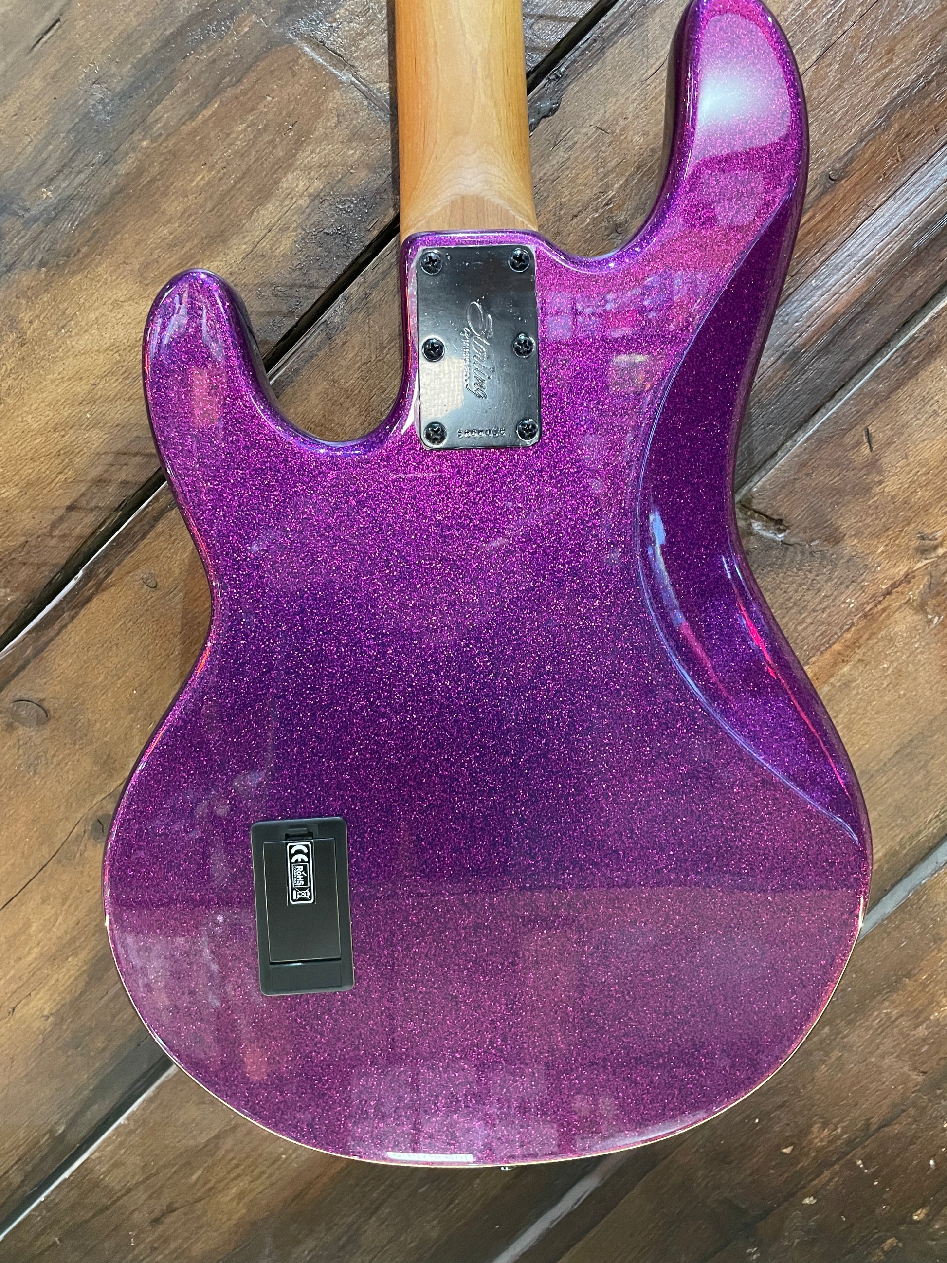 S/H Sterling By Music Man Ray34 Electric Bass, Purple Sparkle
