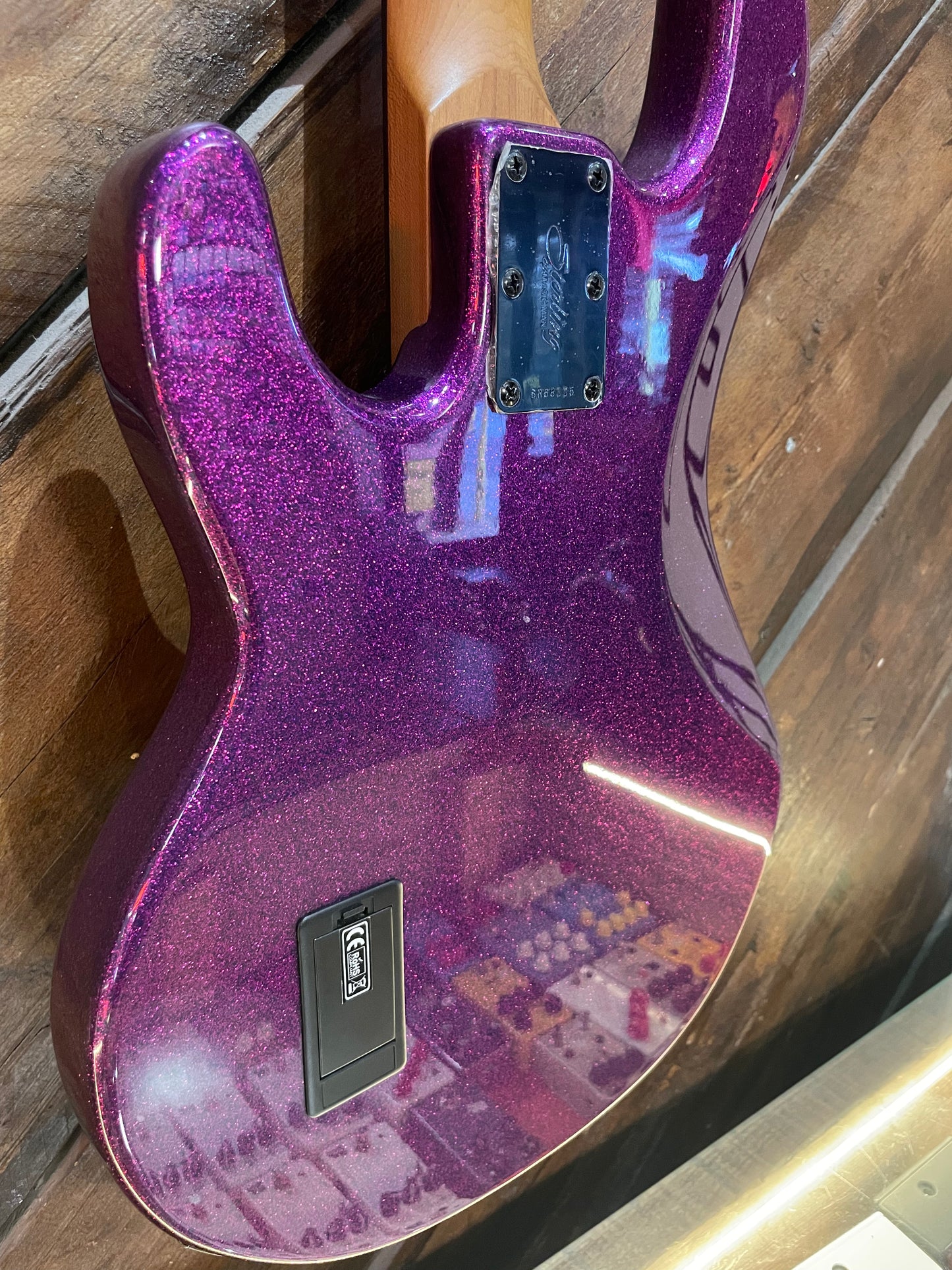 S/H Sterling By Music Man Ray34 Electric Bass, Purple Sparkle
