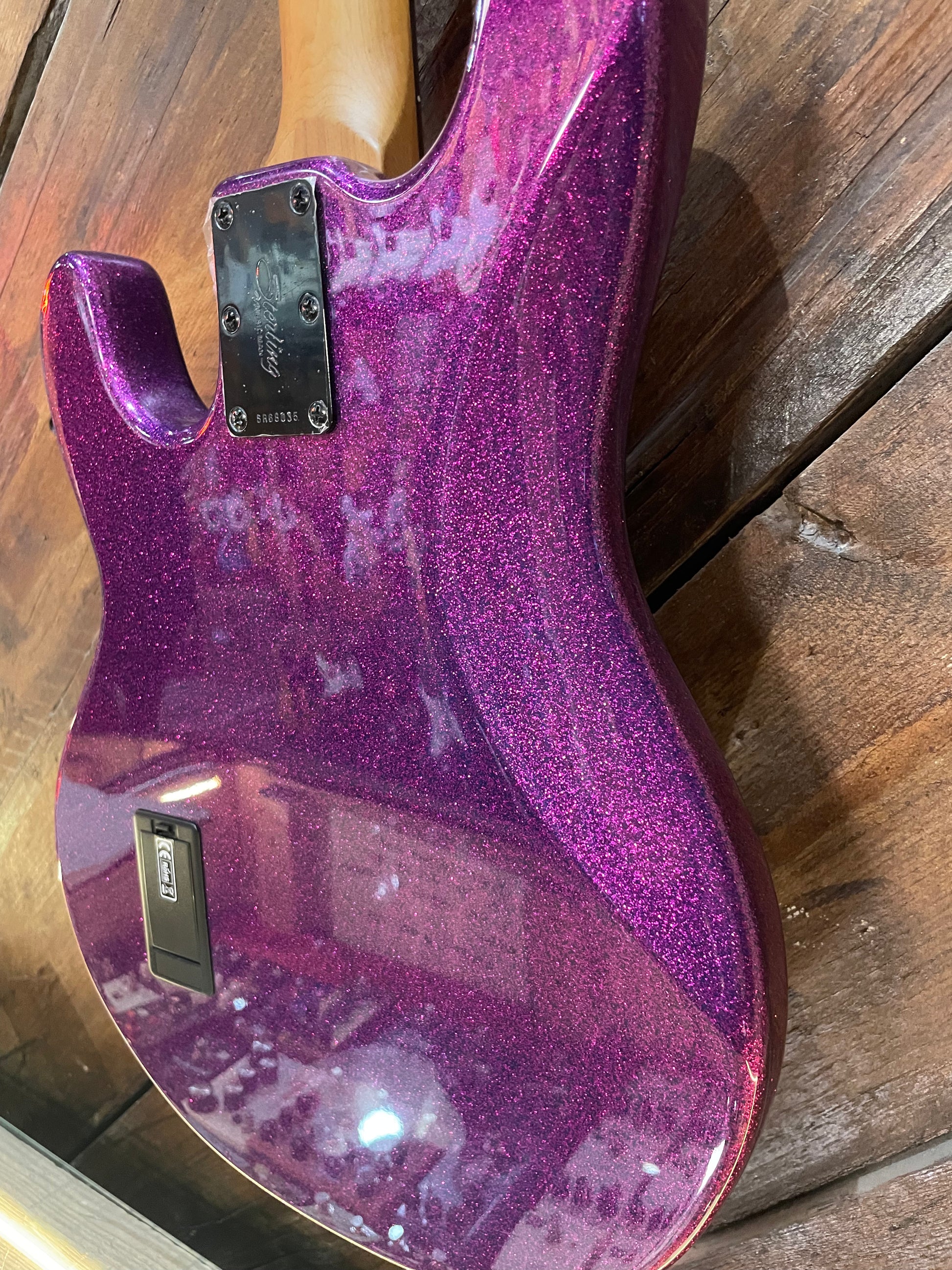 S/H Sterling By Music Man Ray34 Electric Bass, Purple Sparkle