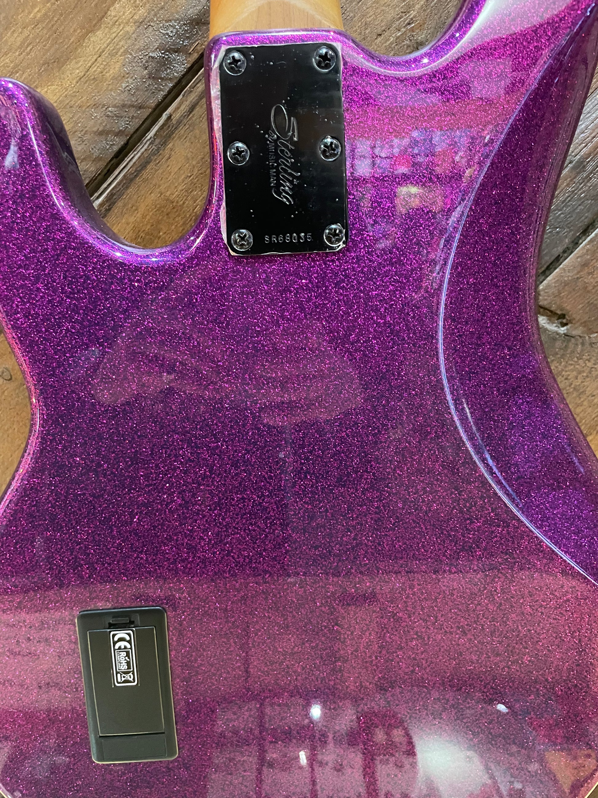 S/H Sterling By Music Man Ray34 Electric Bass, Purple Sparkle