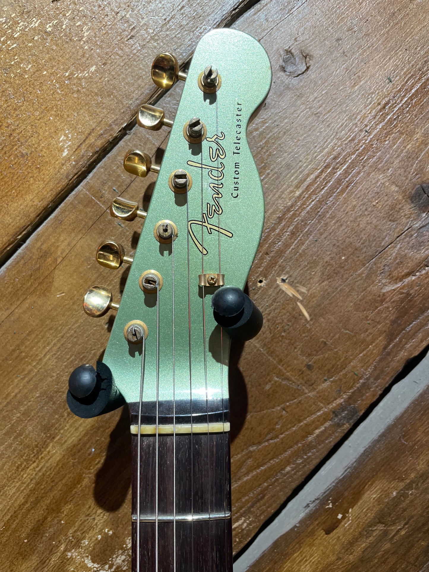 Fender Custom Shop Limited Edition Bow Tie Telecaster, Aged Sage Green Metallic with Aged Natural Back and Sides NEW
