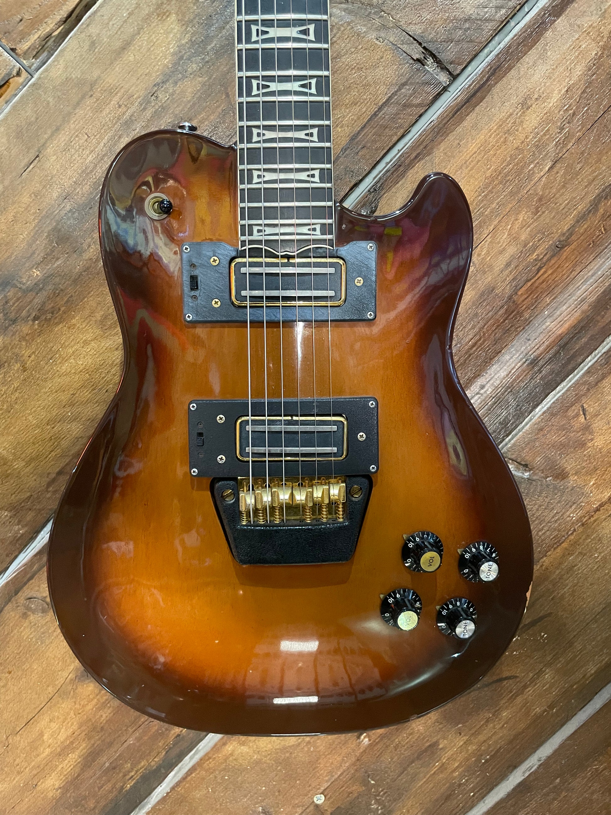 S/H 1980s Ovation UK II Solid Body Electric Guitar, Nutmeg