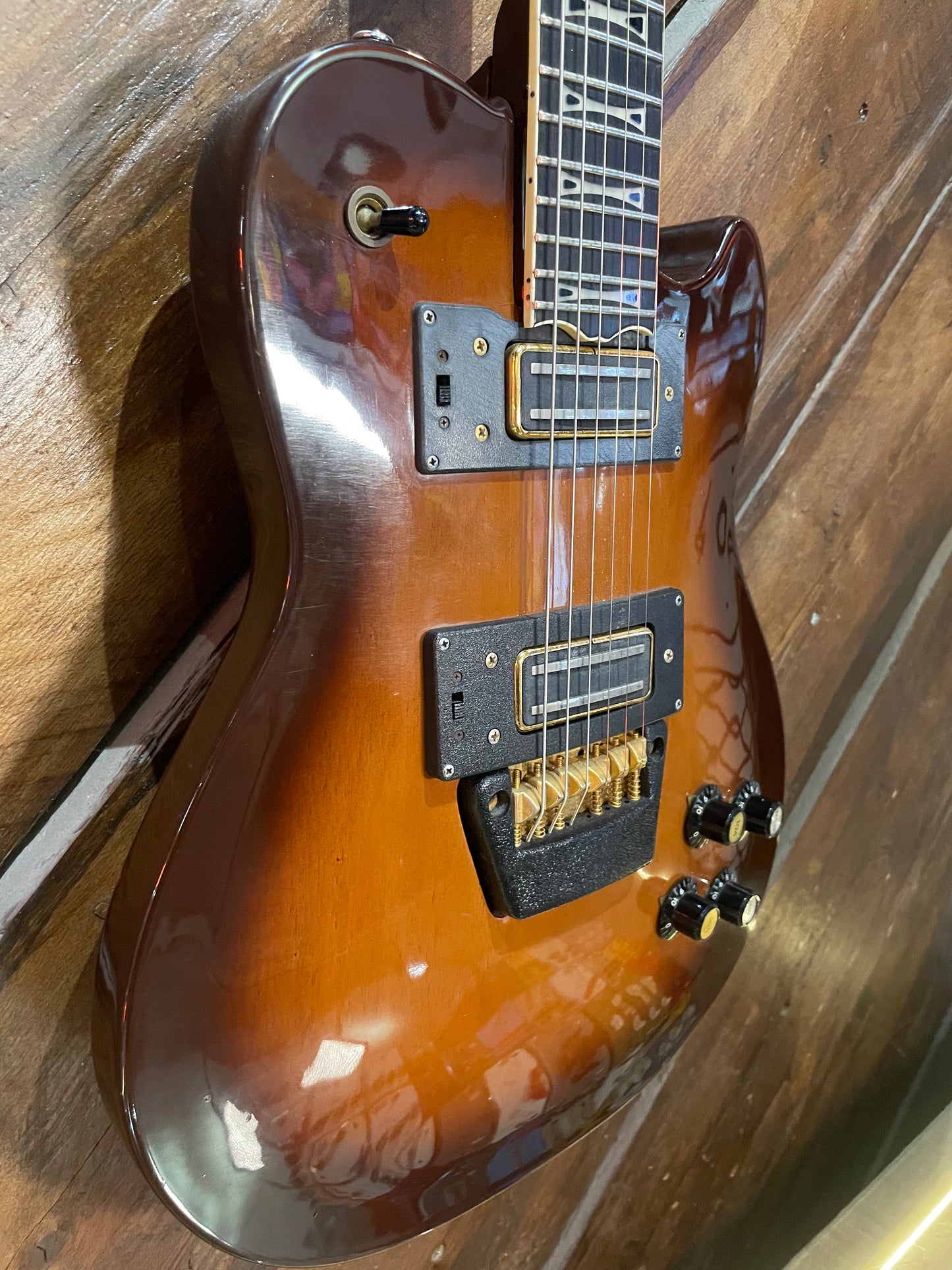 S/H 1980s Ovation UK II Solid Body Electric Guitar, Nutmeg