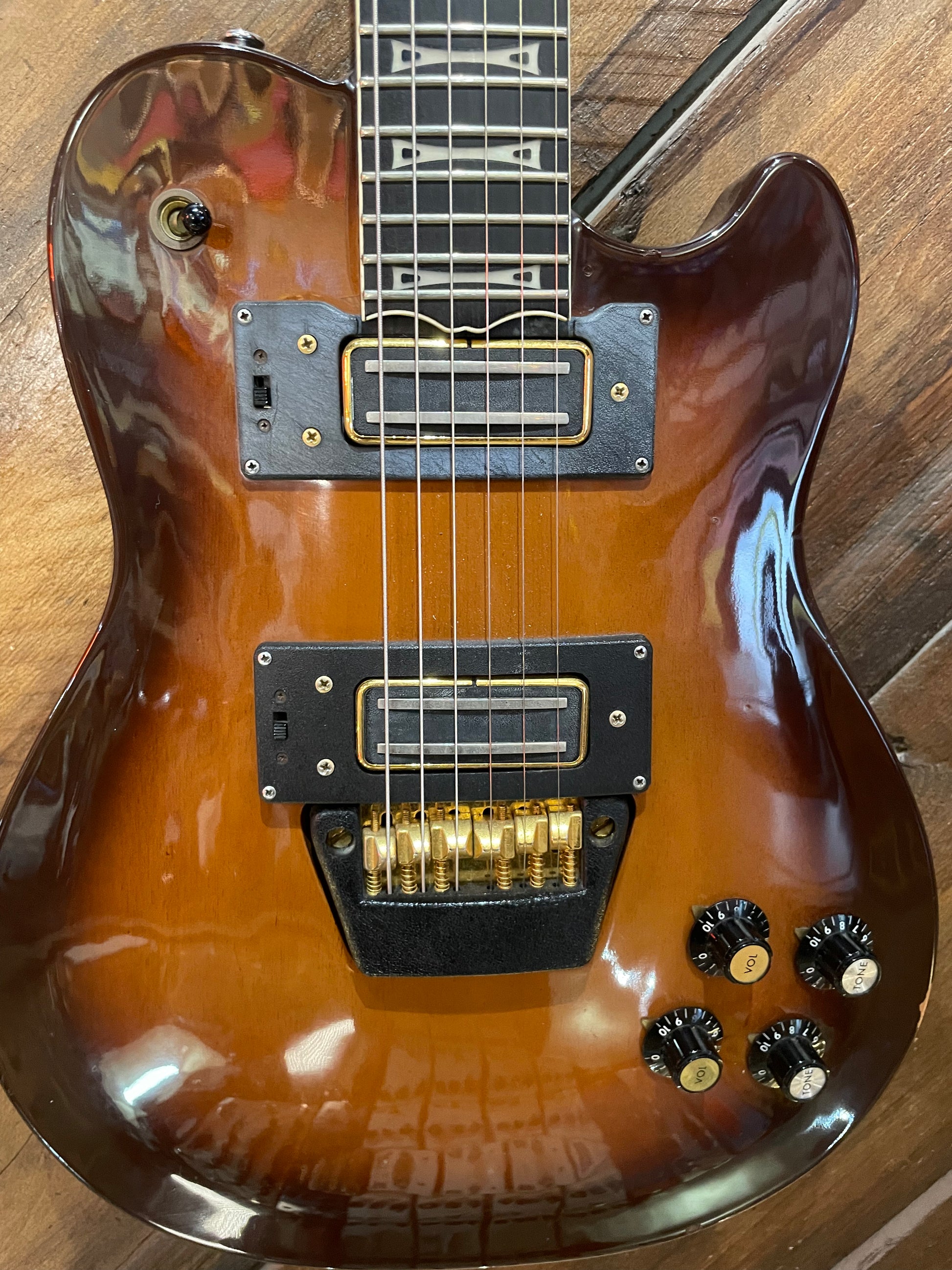 S/H 1980s Ovation UK II Solid Body Electric Guitar, Nutmeg