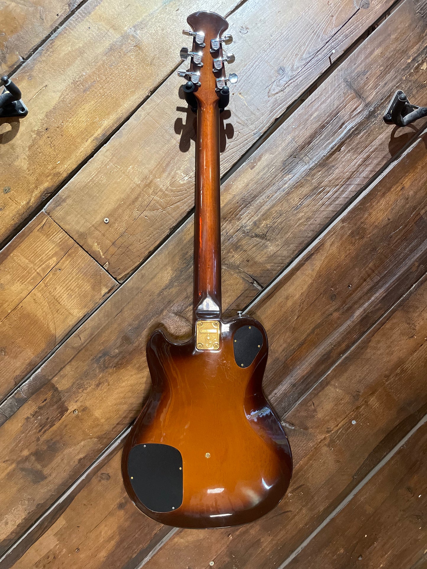 S/H 1980s Ovation UK II Solid Body Electric Guitar, Nutmeg